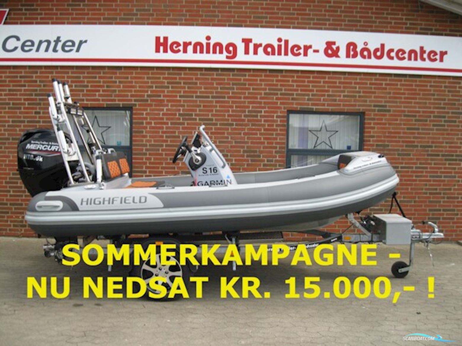 Highfield CL380DL m/Mercury F60 hk Efi 4-Takt og Brenderup Trailer - NU Nedsat KR. 15.000,- ! Gummibåt / Rib 2025, med Mercury motor, Danmark