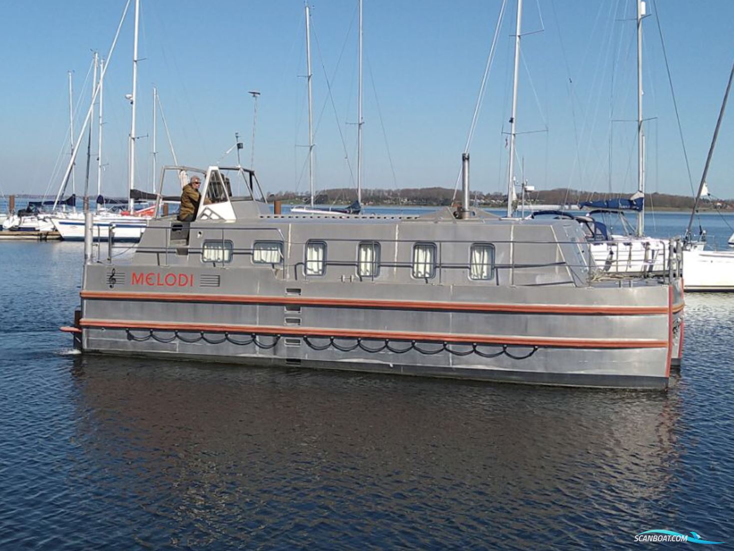 Katamaran Hausboot / Flussboot 2002, mit Solé 26 Mini motor, Dänemark