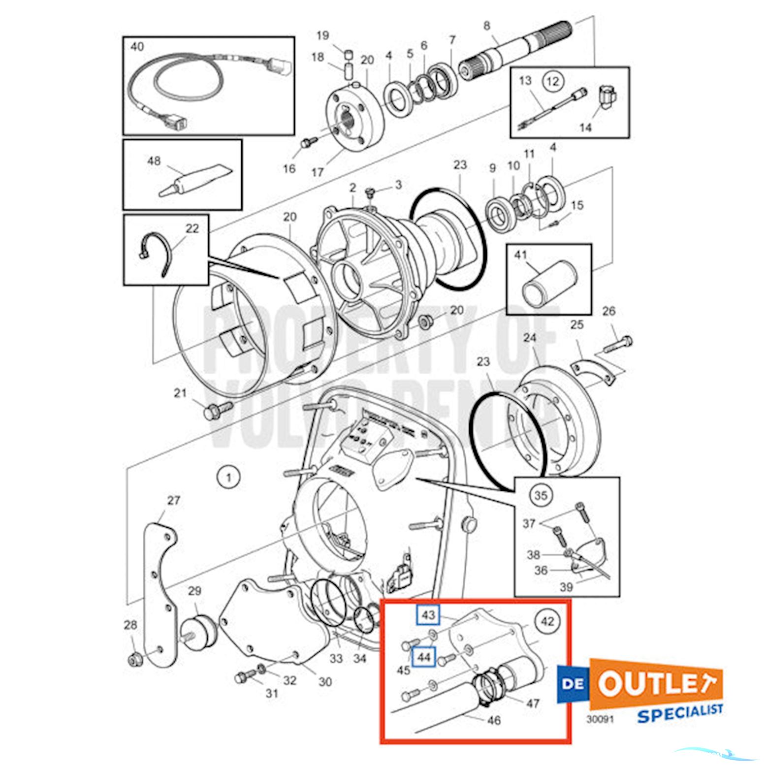 Volvo Penta Exhaust Block-Off Kit For Krikasset - 23536245 Hausboot / Flussboot 2026, Niederlande