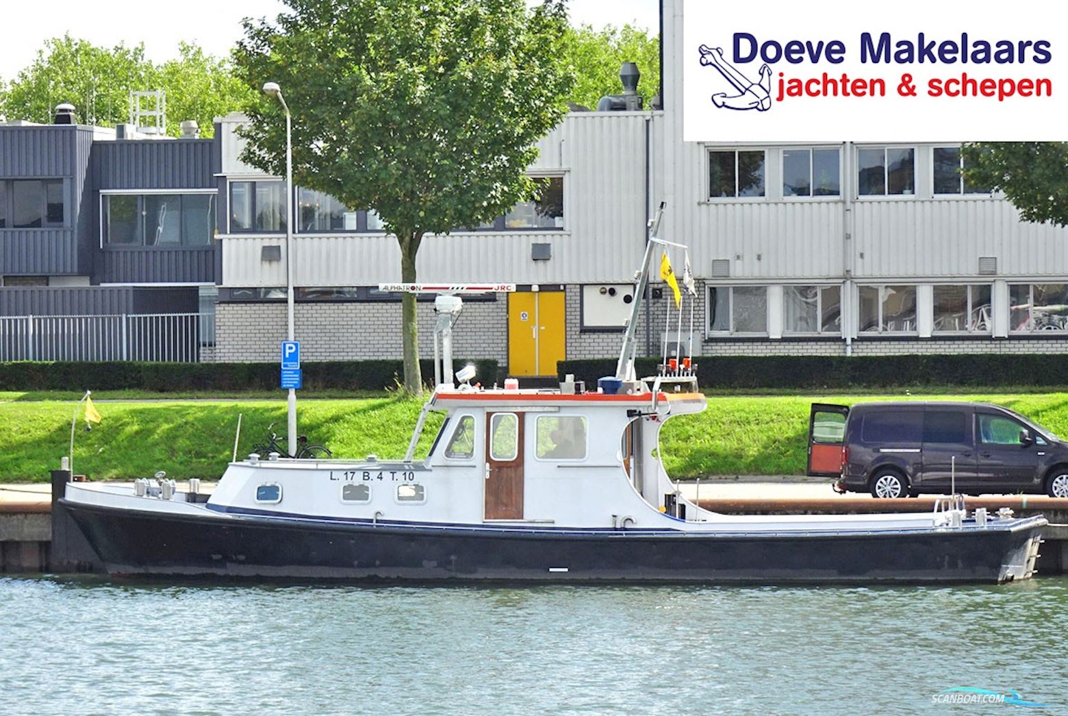 Duwsleepboot Werkvaartuig 16.85, Cvo Rijn Huizen aan water 1965, met John Deere<br />6068Tfm75 motor, The Netherlands