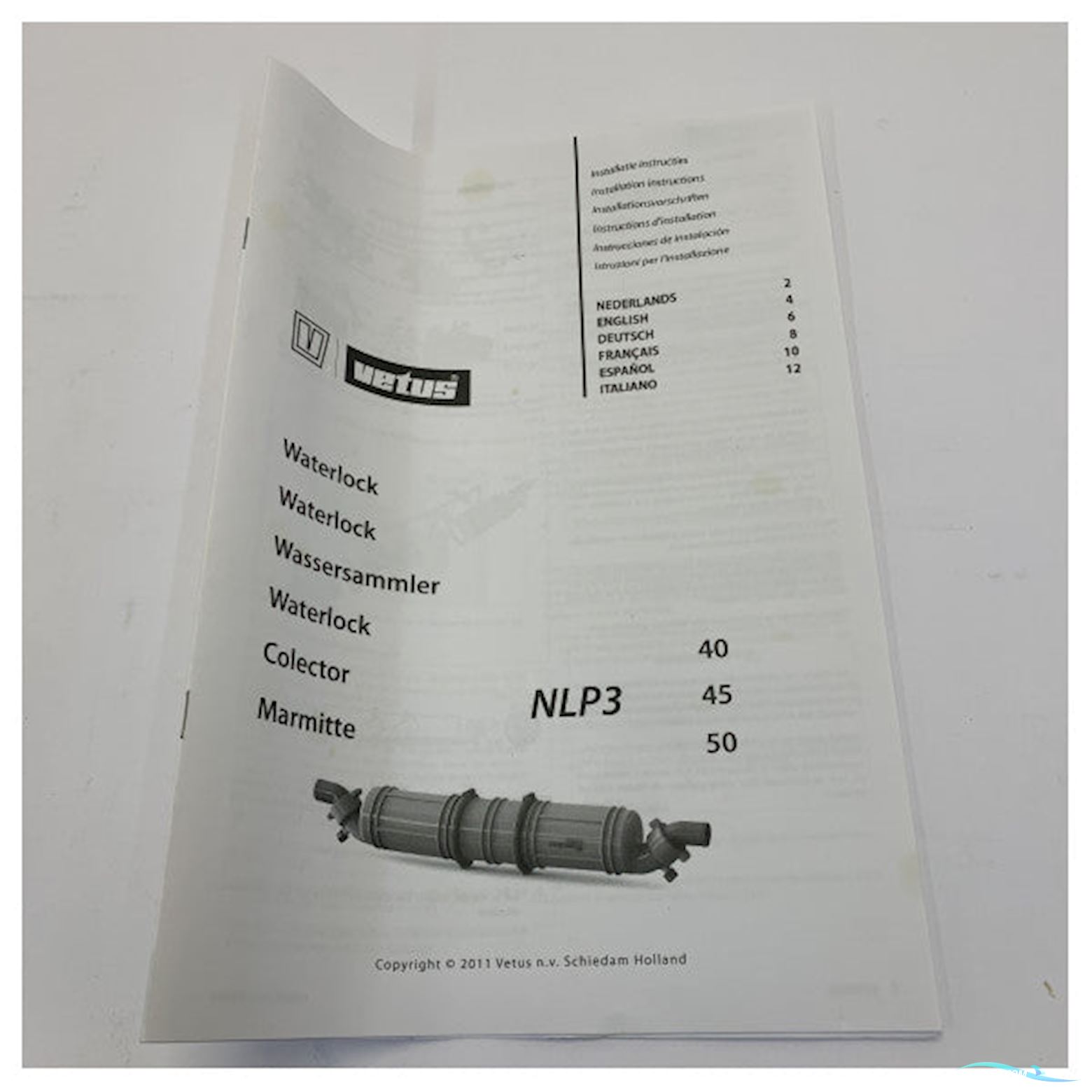 Vetus Nlp345 Waterlock/Exhaust Silencer 45mm 3 Chambers