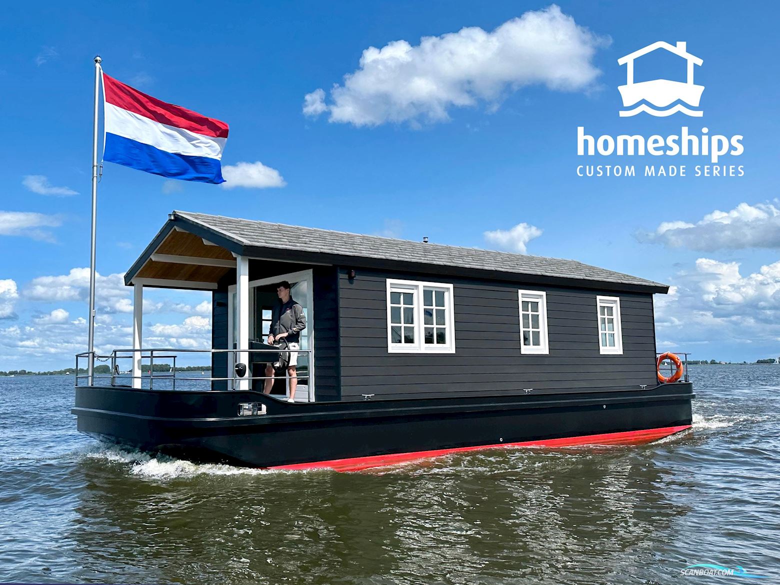 Homeship Vaarchalet 1250D Luxe Houseboat Hus- / Bobåd / Flodbåd 2023, med Vetus Diesel motor, Holland