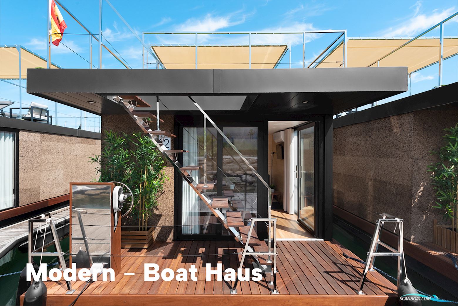Boat Haus Mediterranean 8X4 Modern Houseboat Hus- / Bobåt / Flodbåd 2023, med Yamaha motor, Spanien