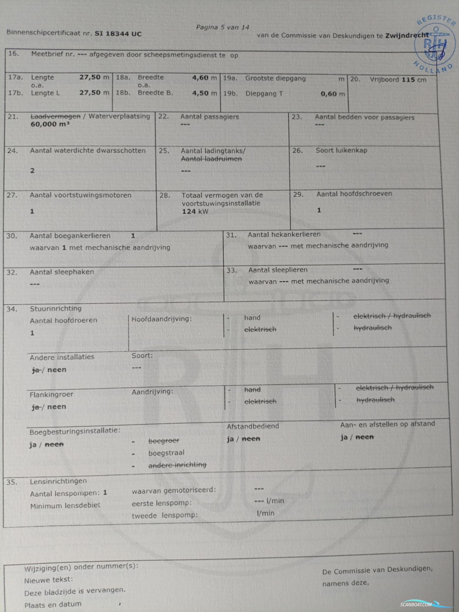 Luxemotor Woonschip 27.00