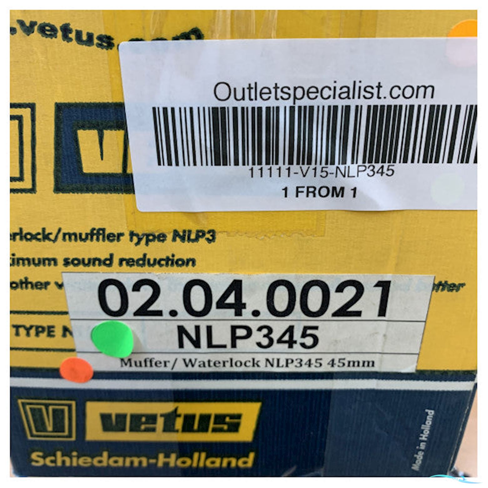 Vetus Nlp345 Waterlock/Exhaust Silencer 45mm 3 Chambers