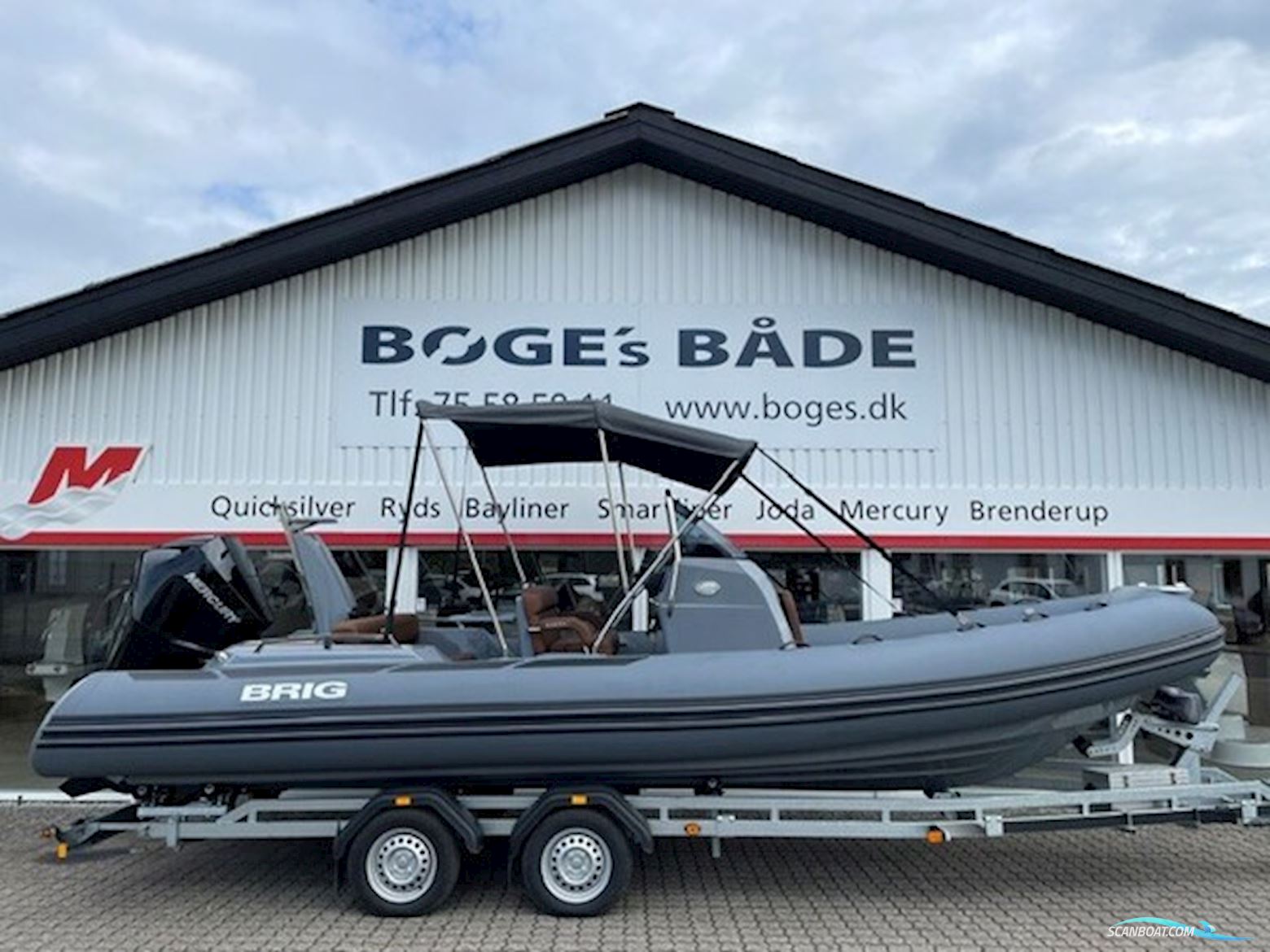 Brig Eagle 6,7 Rib Med F225 hk Mercury-Efi 4 Takt DS XL V6 3,4L og 2.000 kg Brenderup Bådtrailer. Inflatable / Rib 2022, with Mercury engine, Denmark