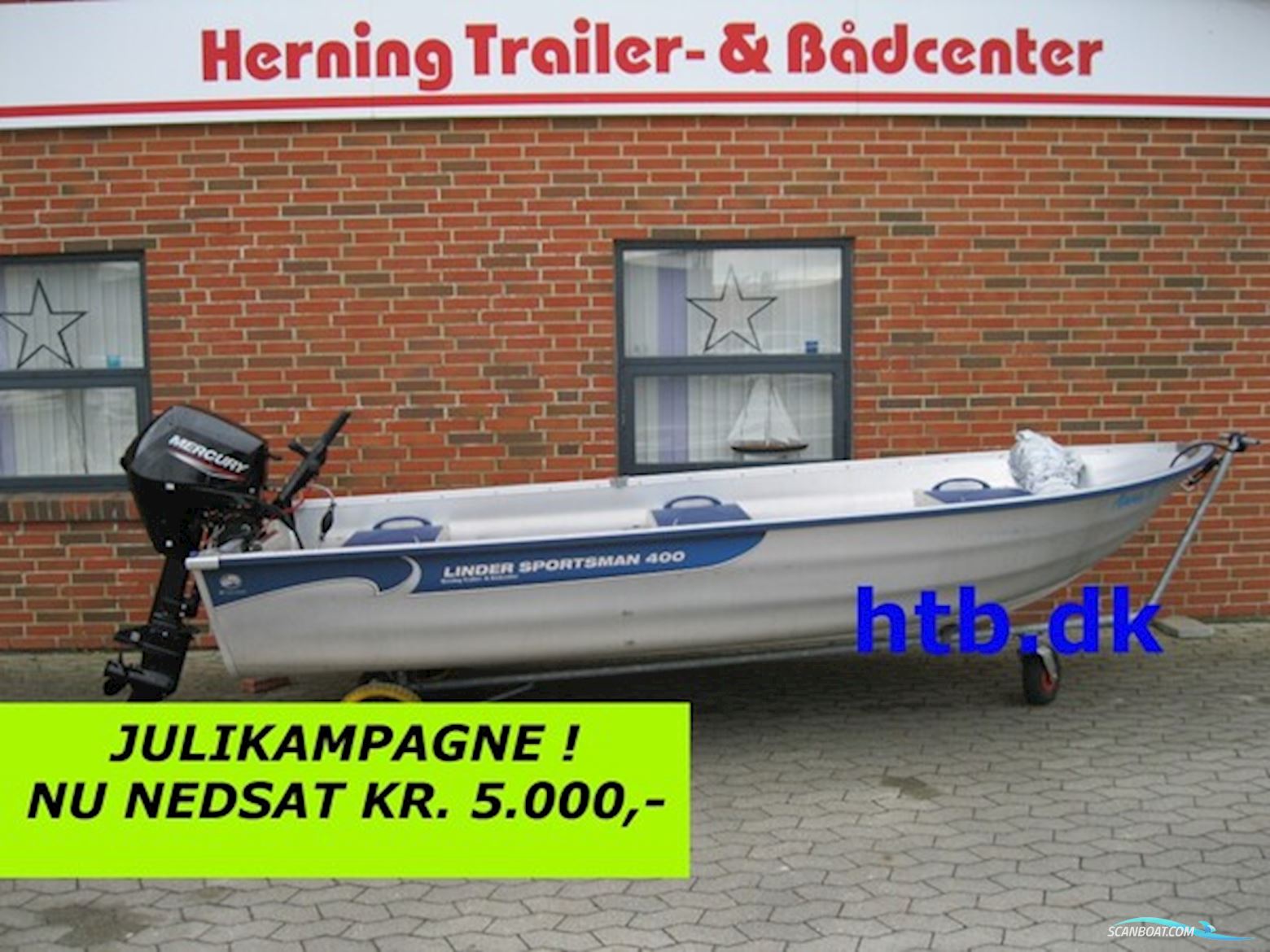 Linder 400 Sportsmann m/Mercury F20 hk Elh Efi 4-Takt - NU Nedsat KR. 5.000,- ! Jolle 2024, Danmark