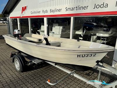 Mørbas 14 Jolle Med 4 hk Mariner 4-Takt og Brenderup 400 kg Bådtrailer. Jolle 2025, Danmark