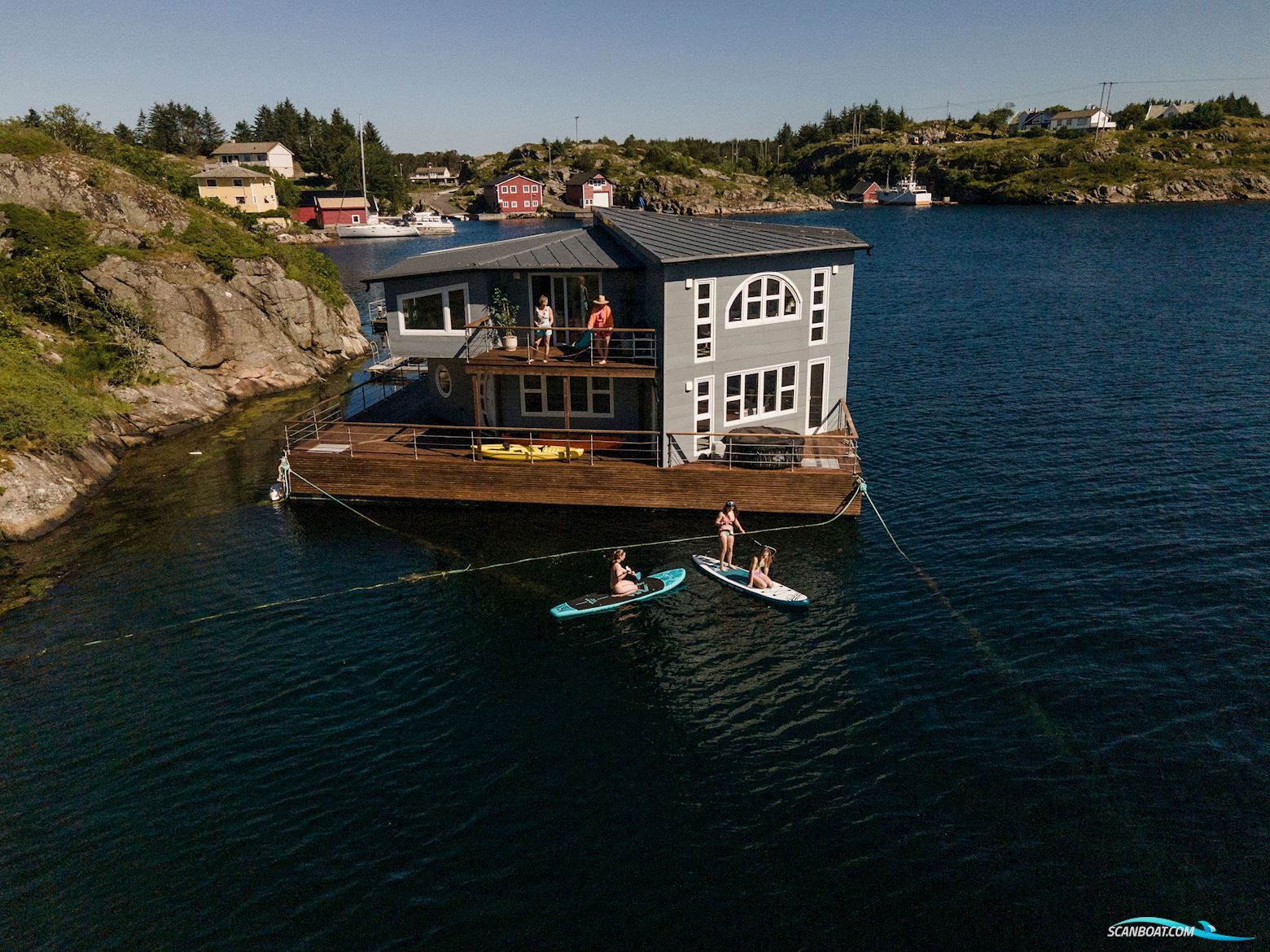 Grey Floating House Houseboat Live a board / River boat 2015, Norway