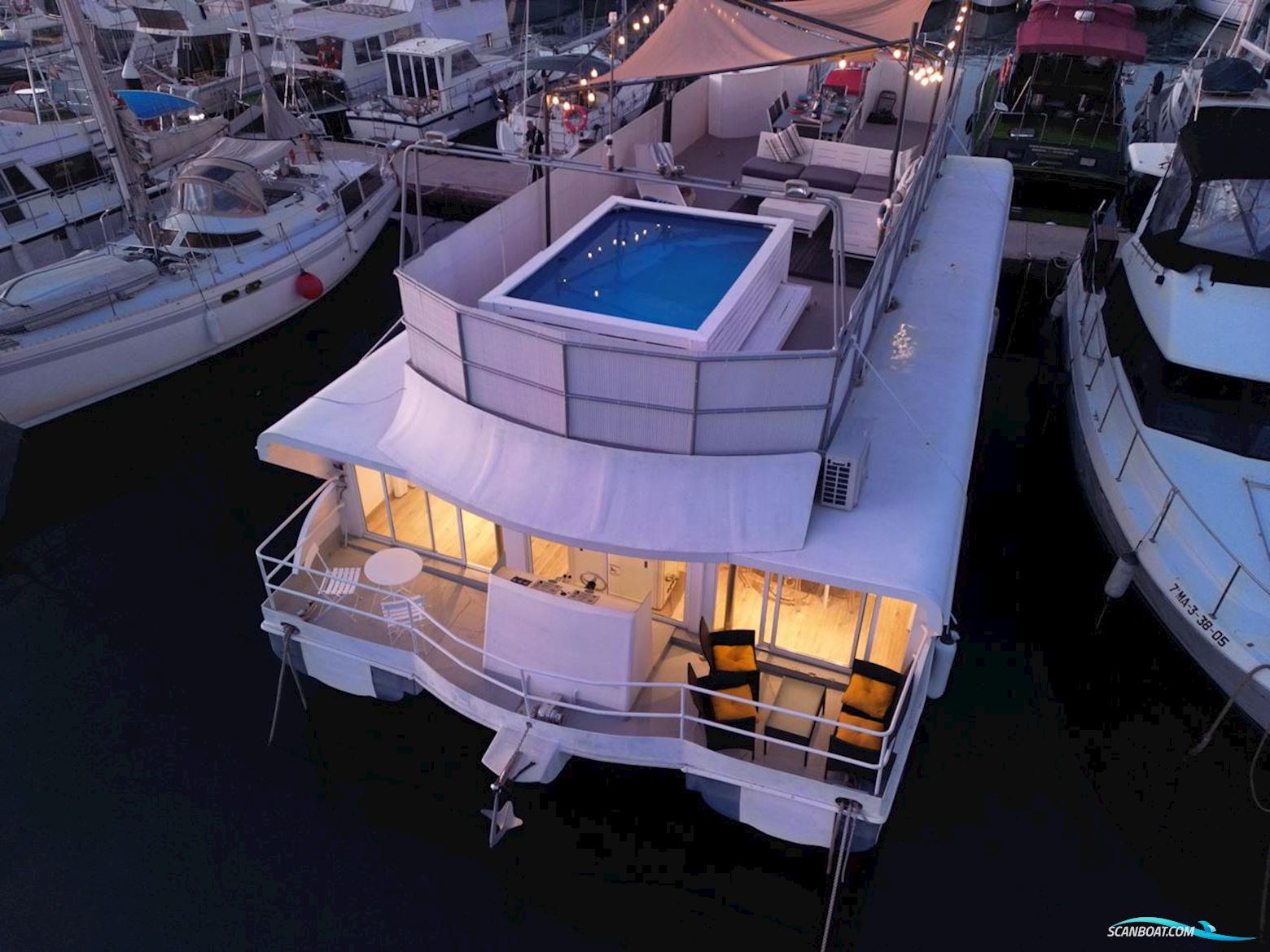Plastimare Cat Tirreno Pontoon Boat Blue Mare Pls Cat Tirreno 15,50 Mehrrumpfboot 2008, mit Fnw 40 CV motor, Spanien