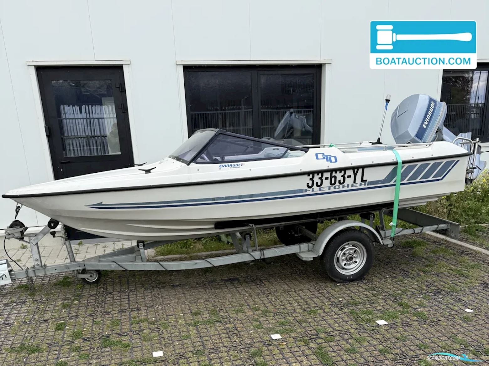 Fletcher GTO Motorbåd 1983, med Evinrude motor, Belgien