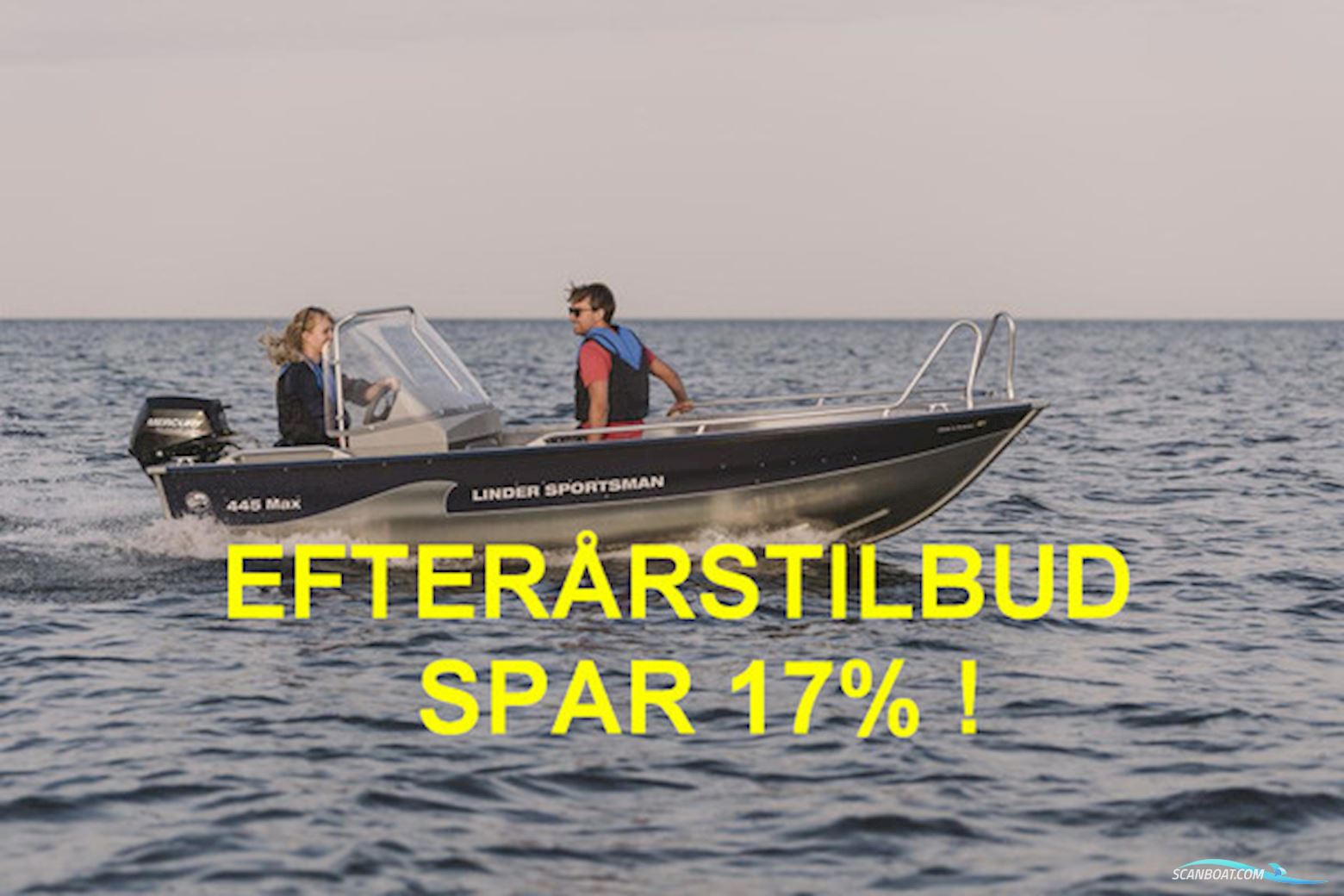 Linder 445 Max m/Mercury F20 hk Efi - Spar 17% = KR. 20.625,- ! Motorbåd 2024, Danmark