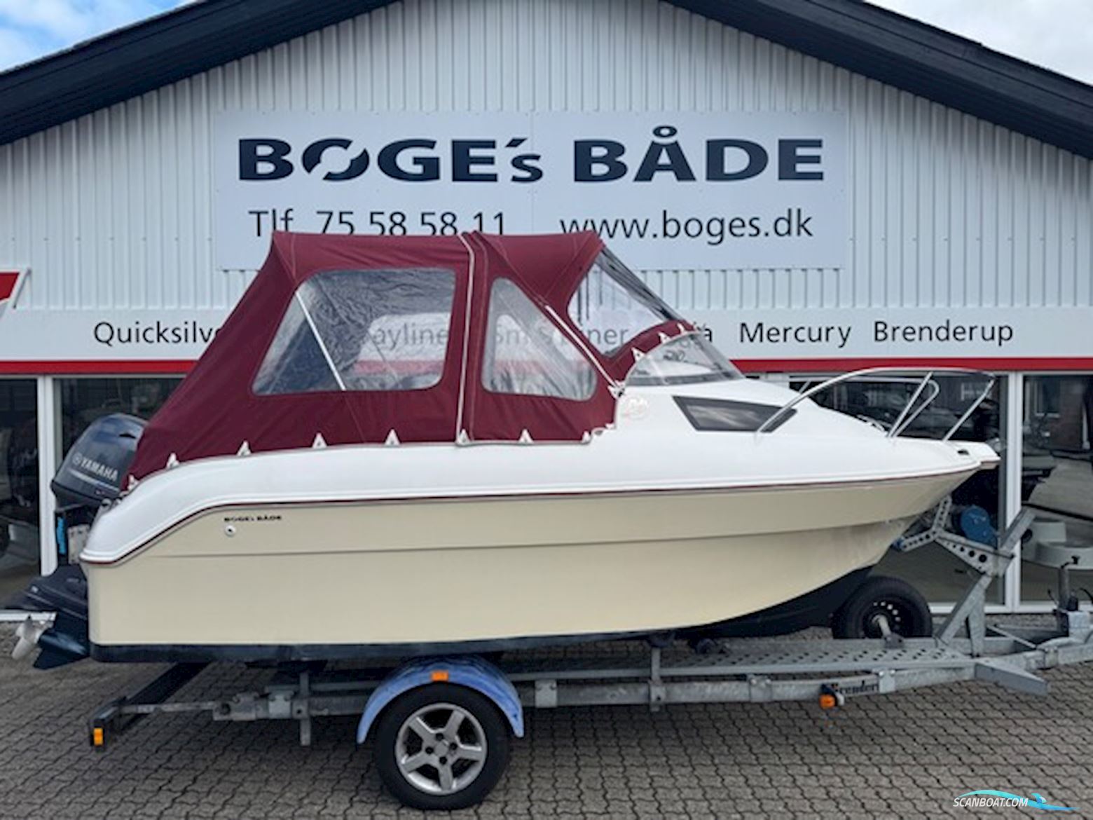 Ørnvik 470 Cruiser med 50 hk Yamaha-EFI F50 4 takt og 161000B Brenderup bådtrailer Motorbåd 2008, med Yamaha motor, Danmark