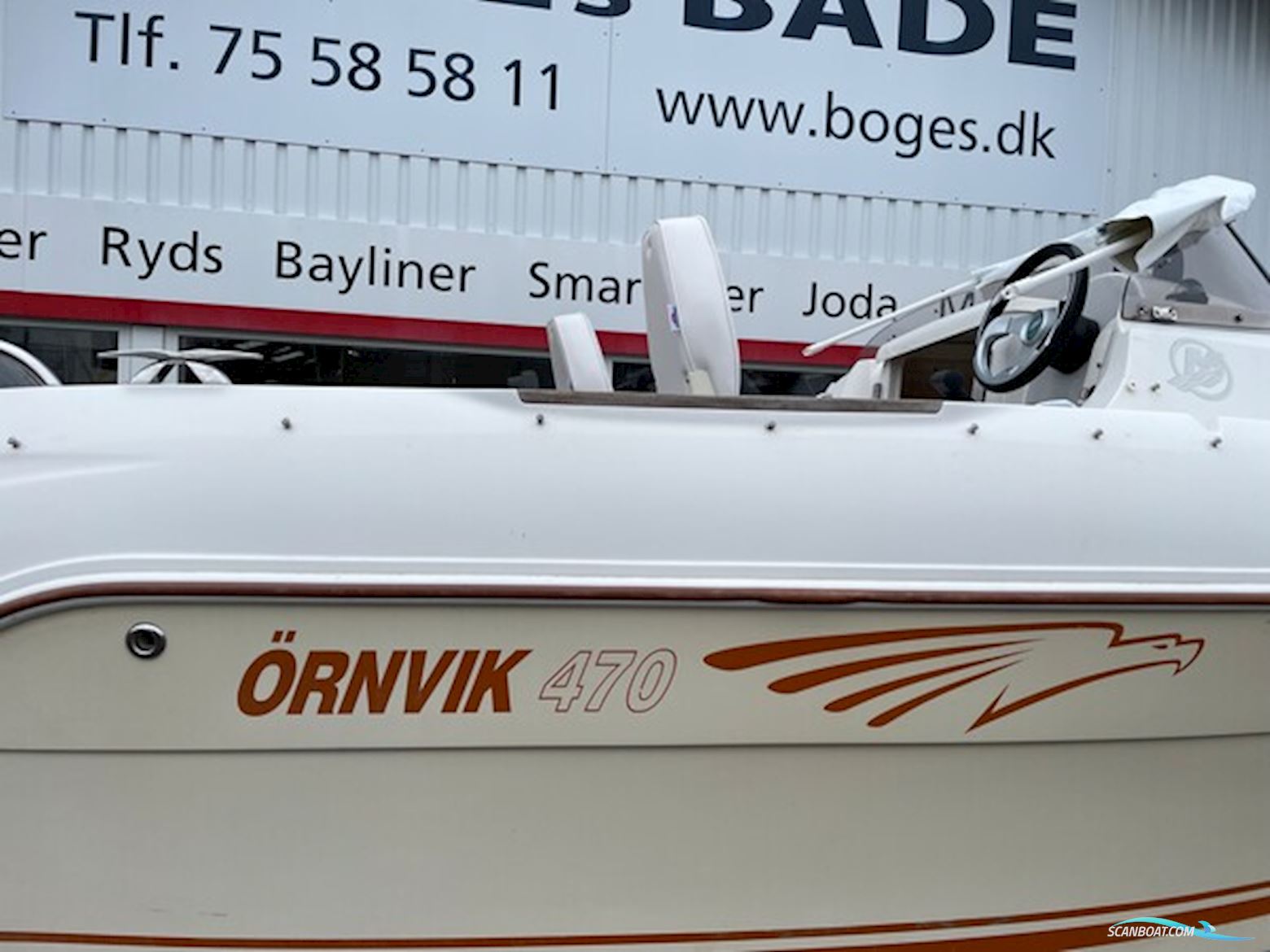 Ørnvik 470 Cruiser med 60 hk Mariner-EFI 4 takt og 1000 kg Brenderup bådtrailer - SOLGT