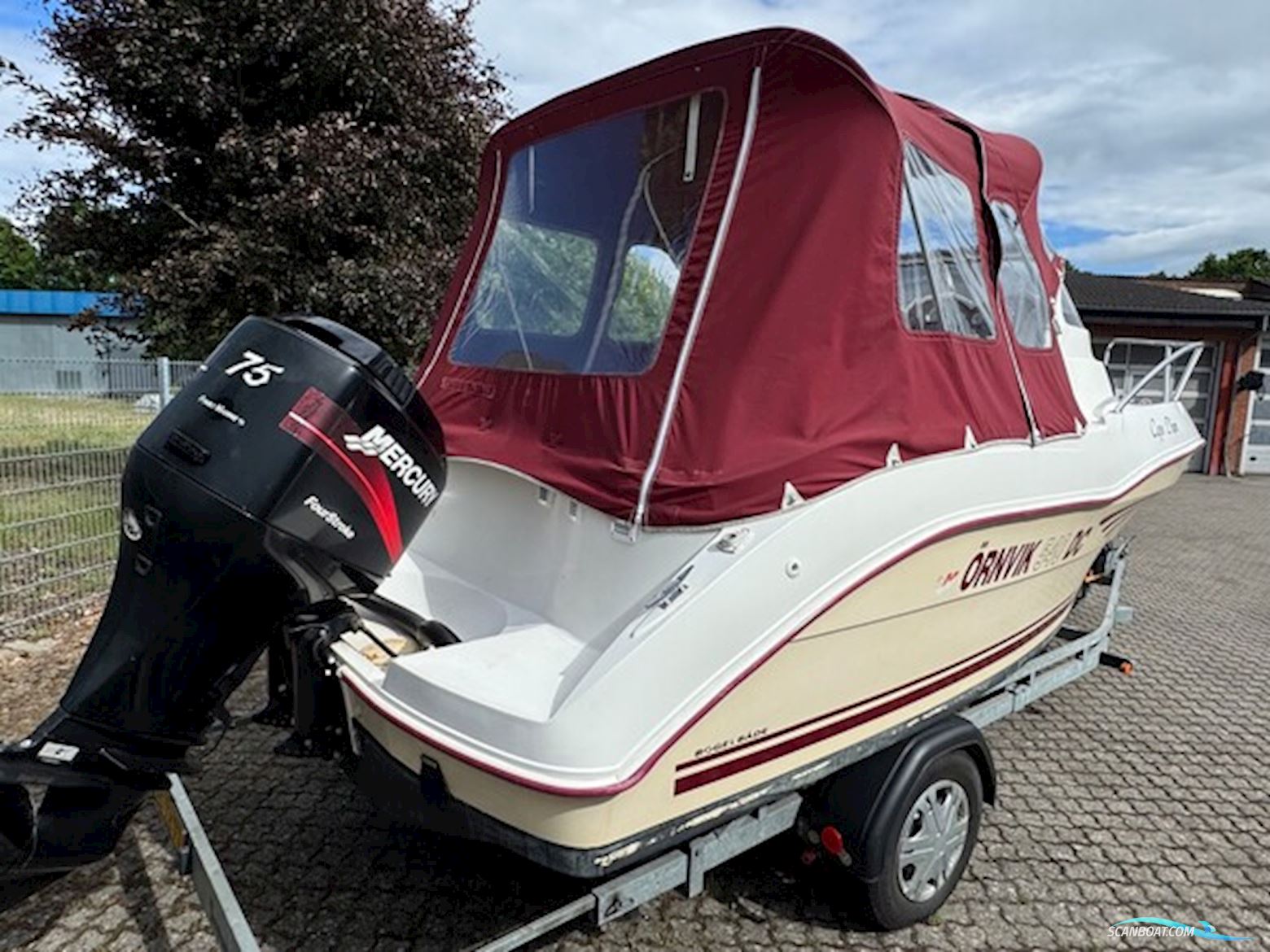 Ørnvik 540 Cruiser Med F75 Mercury 1,6L 16V 4 Takt og 1500 kg Brenderup Trailer