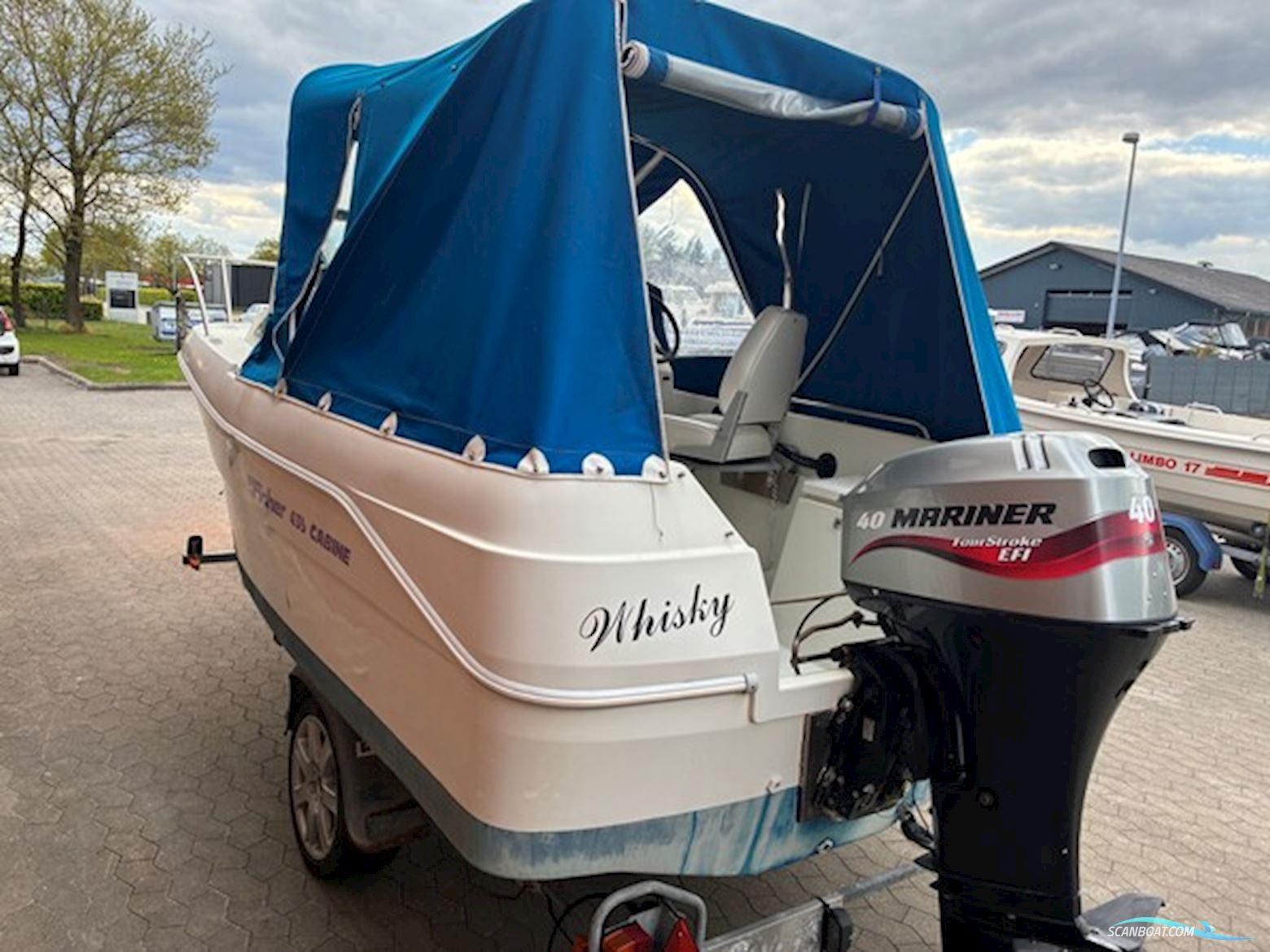 Ørnvik Fisher 435 Cabin m/Mariner F40 hk Efi 4-Takt og Brenderup Trailer - Solgt !