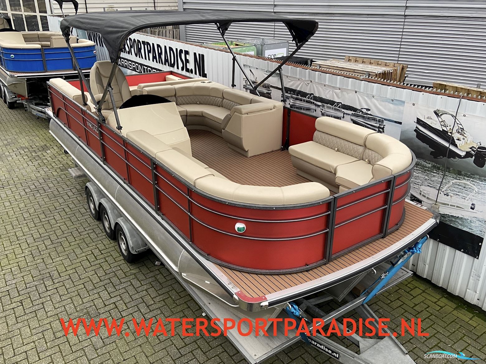 Pontoonboot 25FT 3-Tubes Red