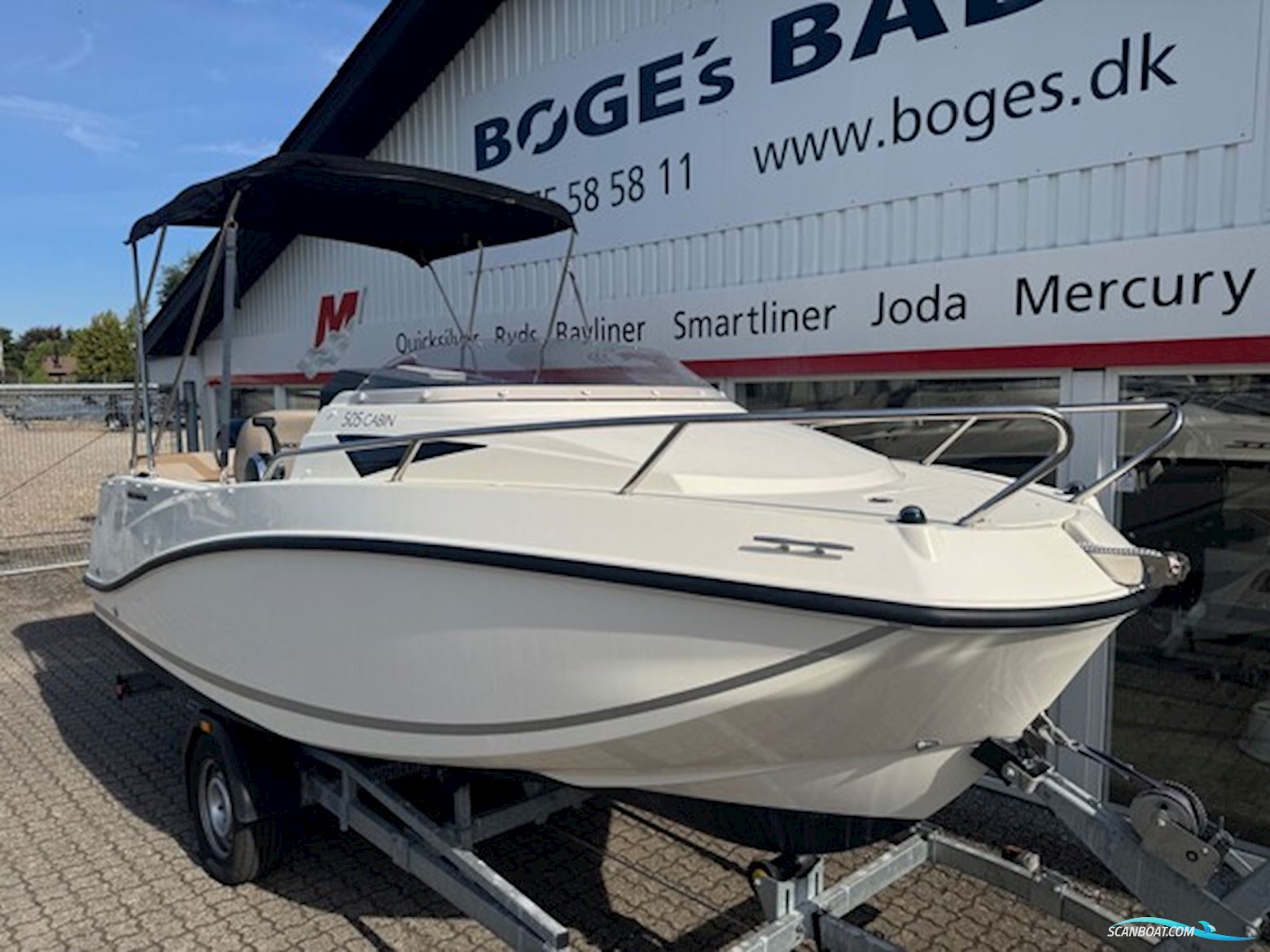 Quicksilver Activ 505 Cabin Med F100 hk Mercury-Efi 2,1L og Brenderup Bådtrailer