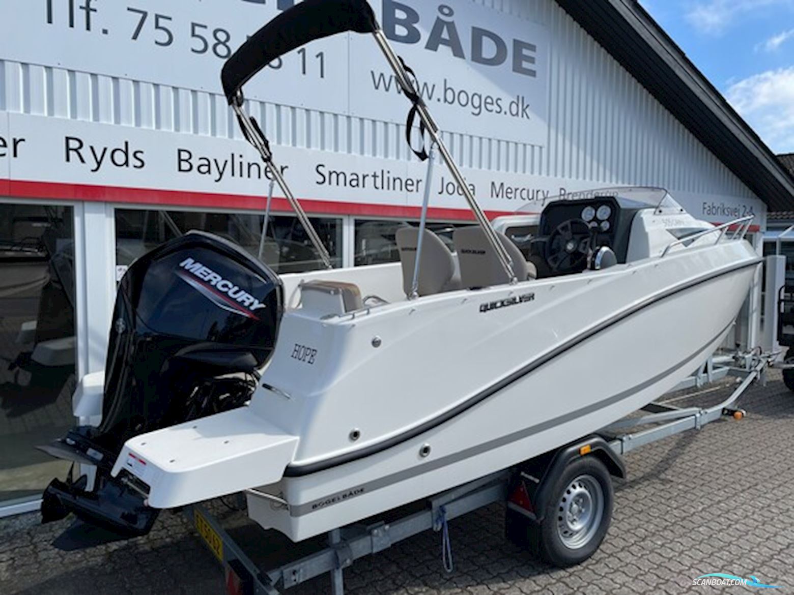 Quicksilver Activ 505 Cabin med F80 Mercury-EFI 4 takt - inkl. 1300 kg Brenderup bådtrailer 