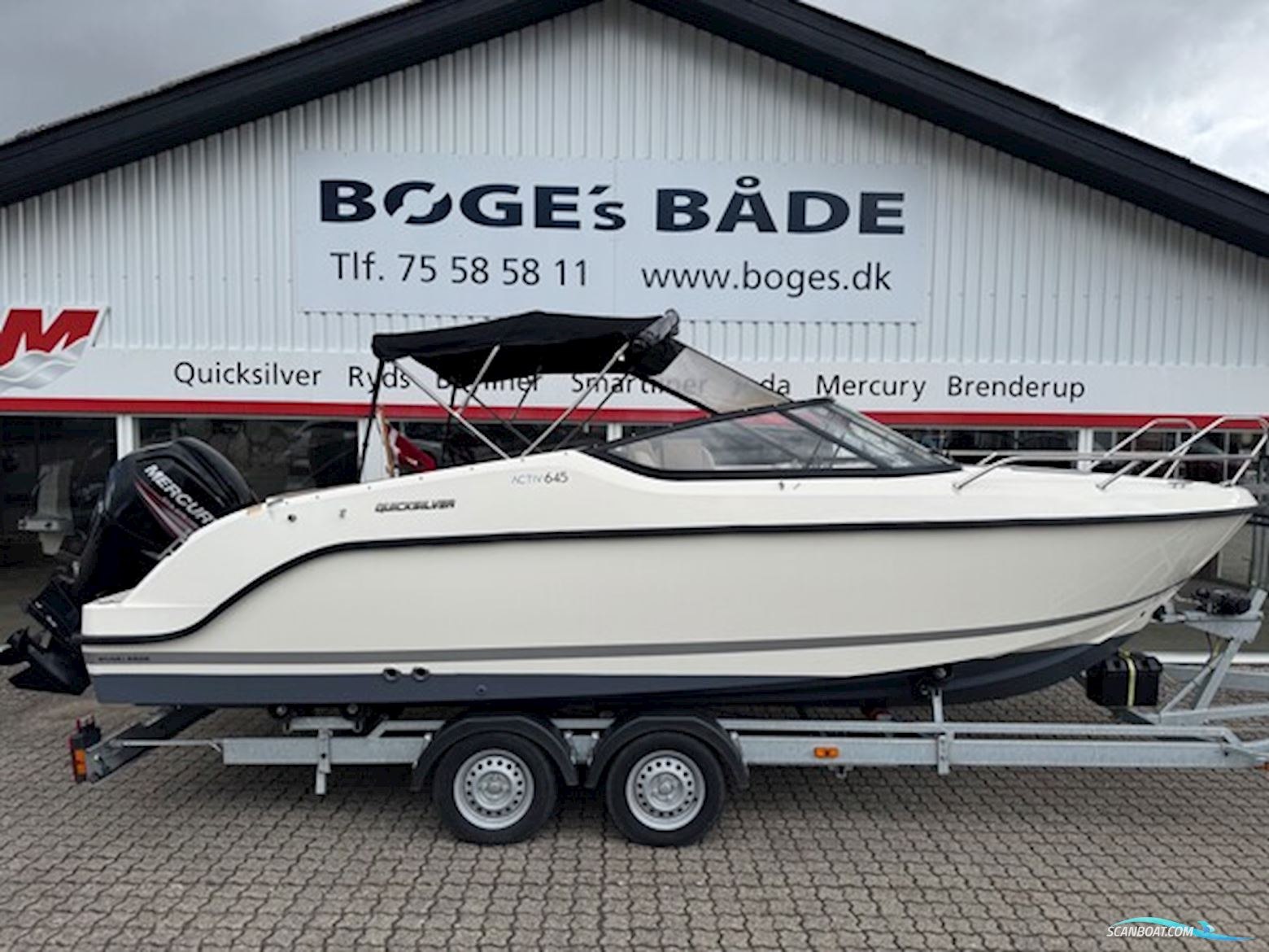 Quicksilver Activ 645 Cruiser med F115 hk Mercury-EFI 4 takt 2,1L XL og Variant Ocean 2000 bådtrailer med el-spil Motorbåd 2018, med Mercury motor, Danmark