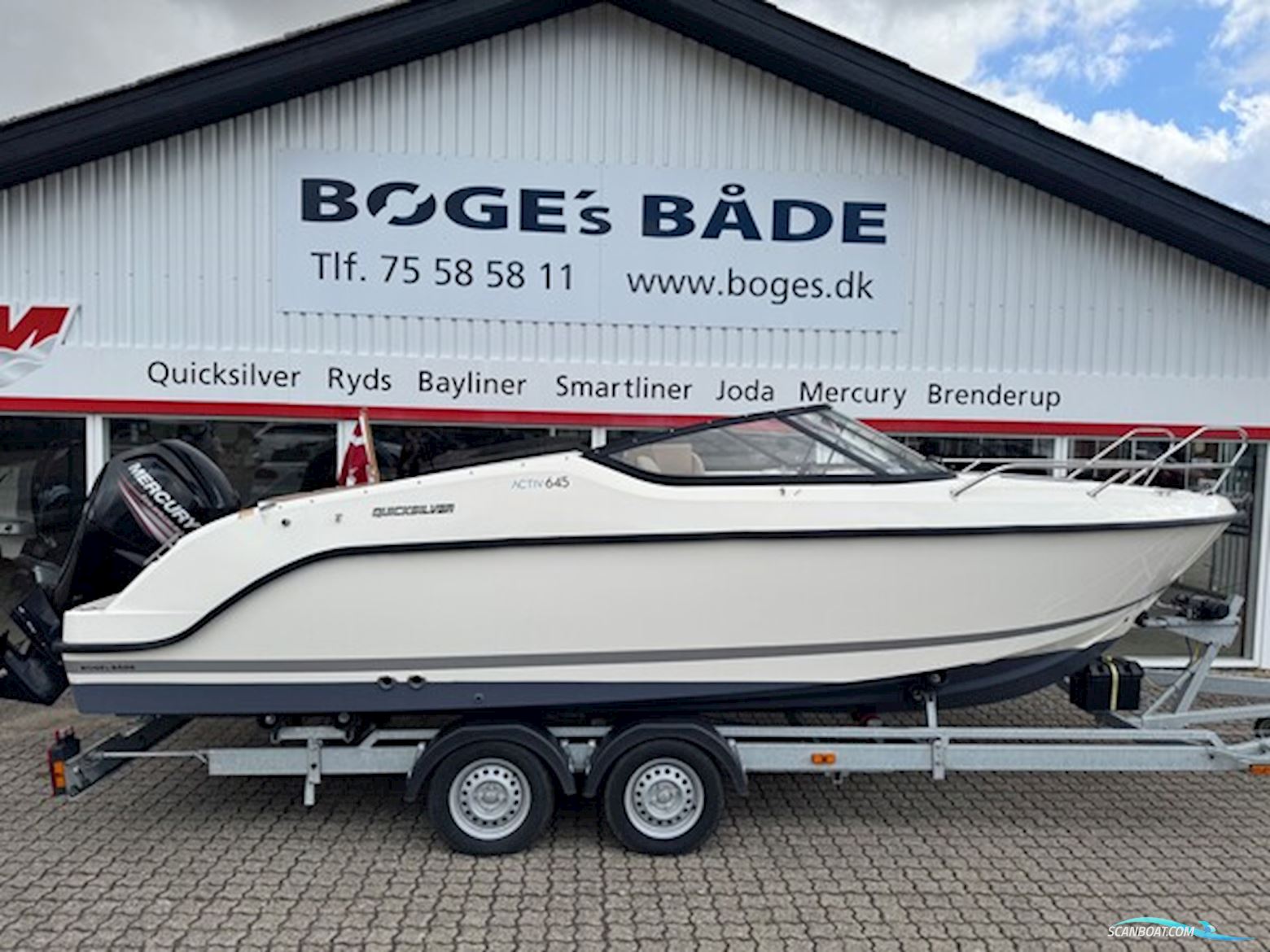 Quicksilver Activ 645 Cruiser med F115 hk Mercury-EFI 4 takt 2,1L XL og Variant Ocean 2000 bådtrailer med el-spil