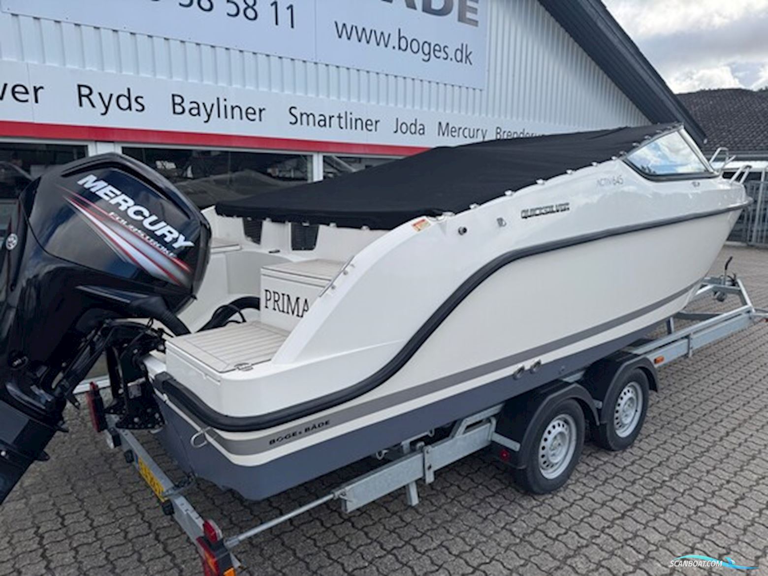 Quicksilver Activ 645 Cruiser med F115 hk Mercury-EFI 4 takt 2,1L XL og Variant Ocean 2000 bådtrailer med el-spil
