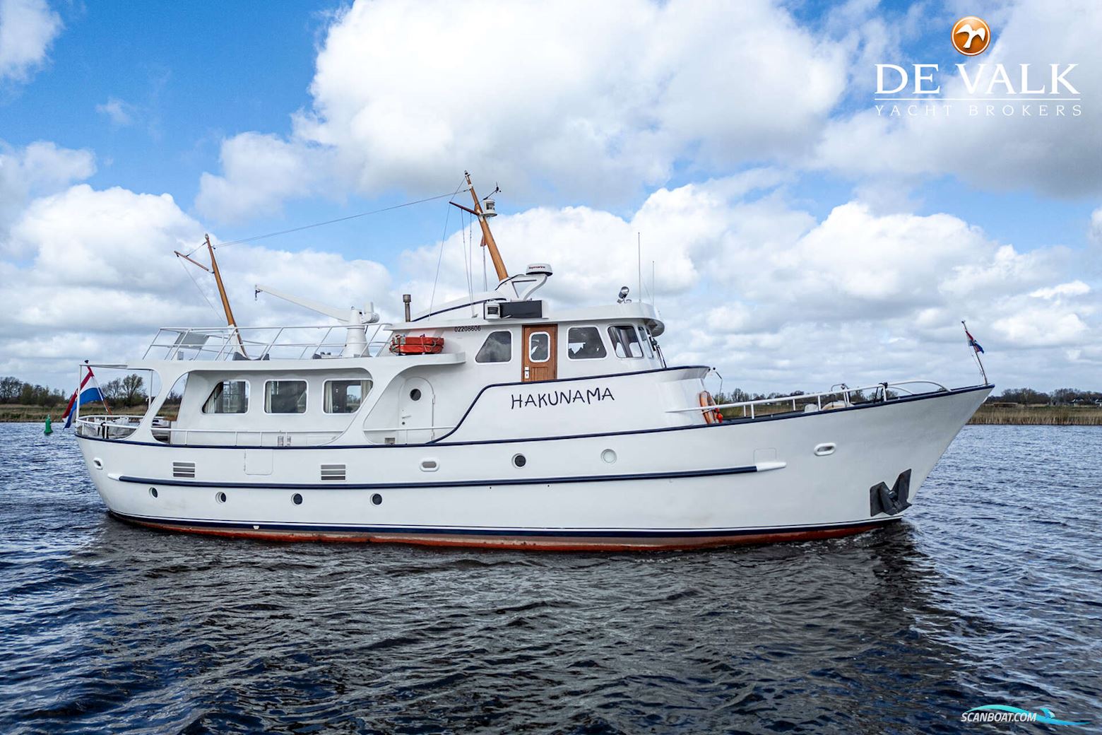 Round Bilged Motor Kotter Motorbåd 1971, med Mercedes motor, Holland