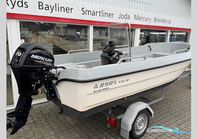 Ryds 438 BF Big Fish med F20 Mercury ELPT 4 takt og 500 kg Brenderup bådtrailer Motorbåd 2017, med Mercury motor, Danmark