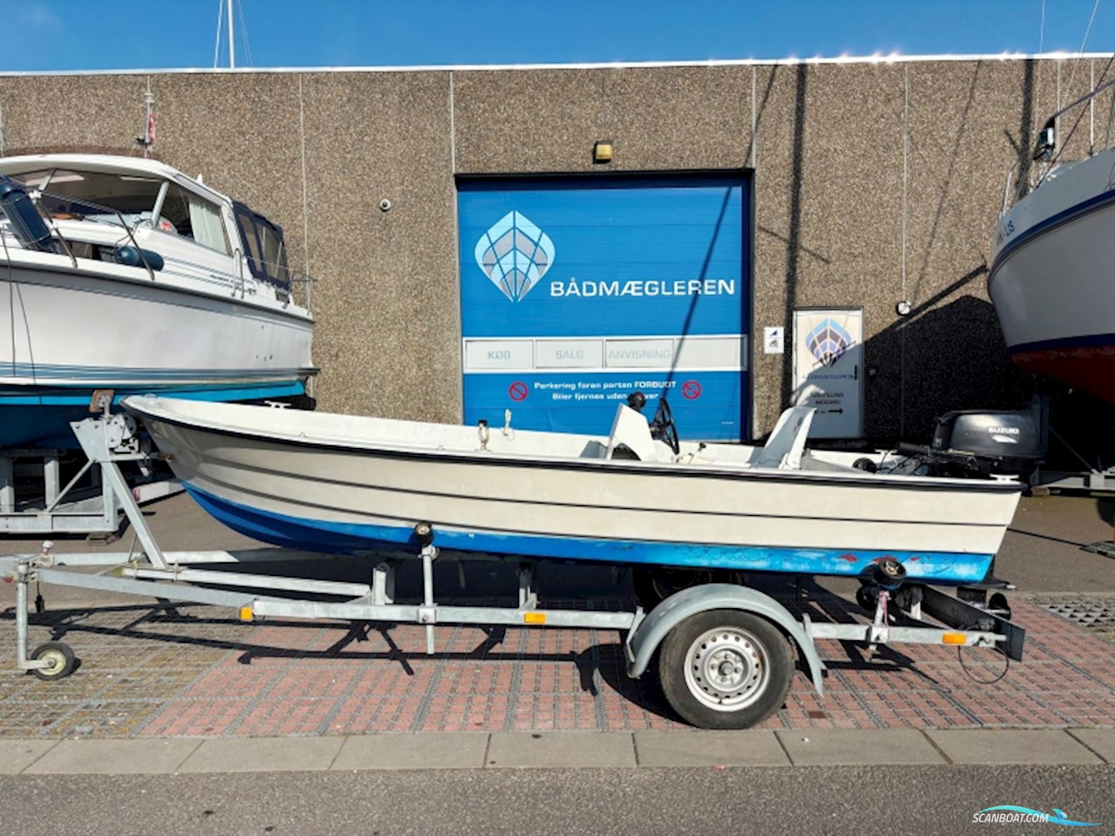 Shetland GH 14 Styrepultsbåd Motorbåd 1990, med Suzuki motor, Danmark