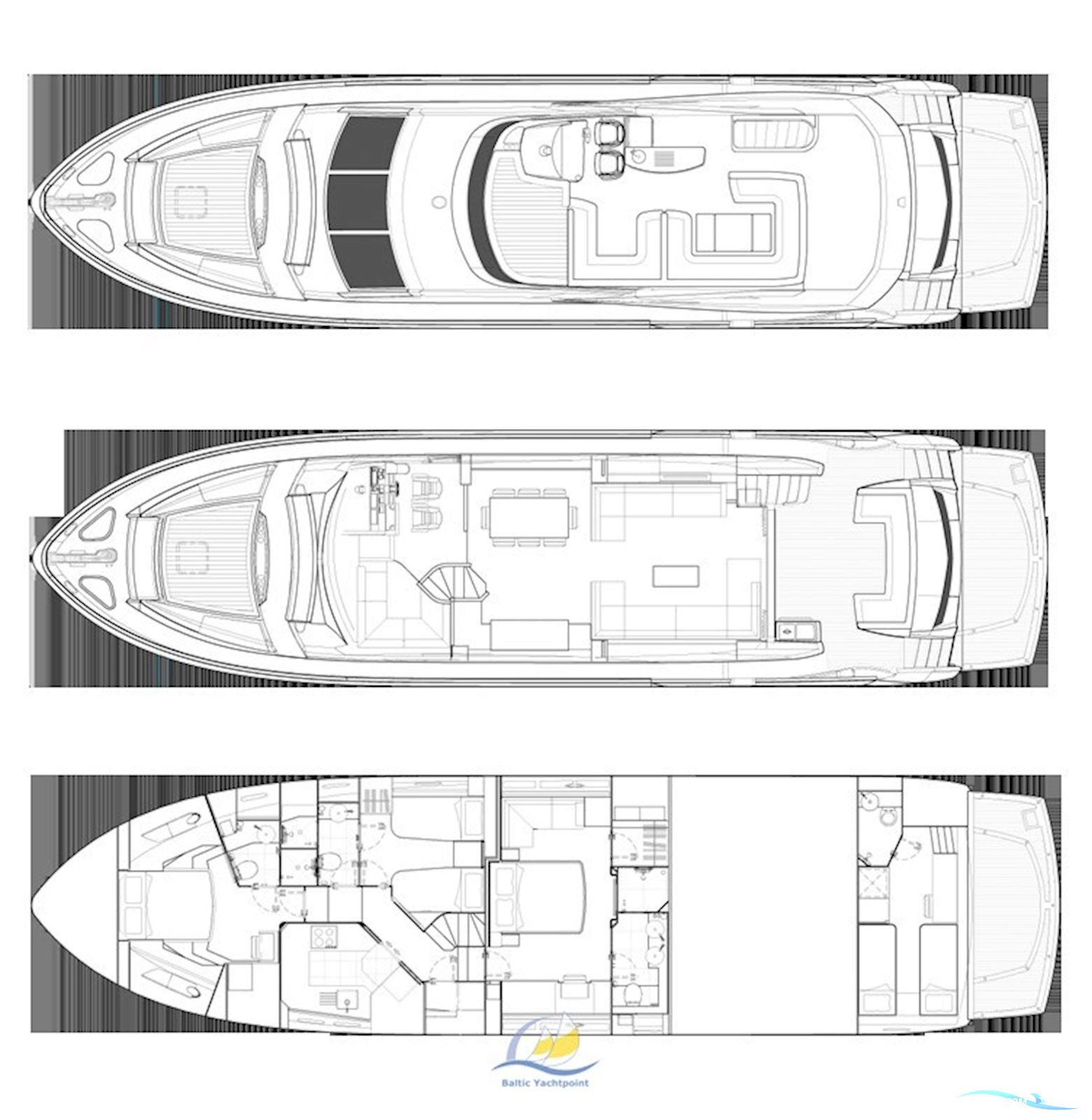 Sunseeker Manhattan 73 Custom made- Stabi