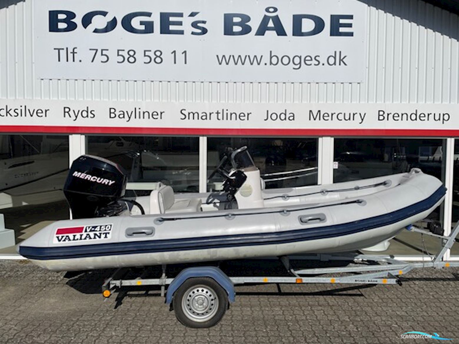 VALIANT 450 OCEAN RUNNER med Mercury F60 ELPT EFI og Variant 500 kg trailer - SOLGT Motorbåd 2004, med Mercury motor, Danmark