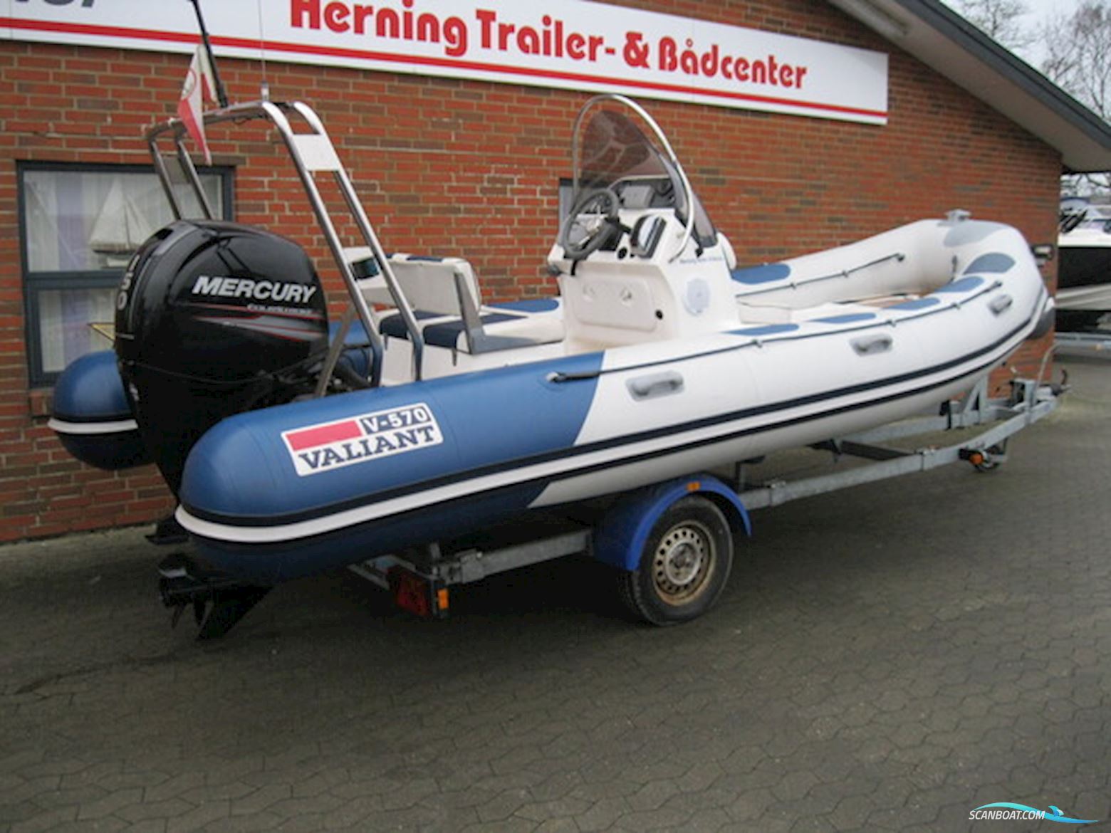 Valiant V-570 Rib m/Mercury F150 hk Efi 4-Takt og Brenderup Trailer - NU Nedsat KR. 15.000,- !