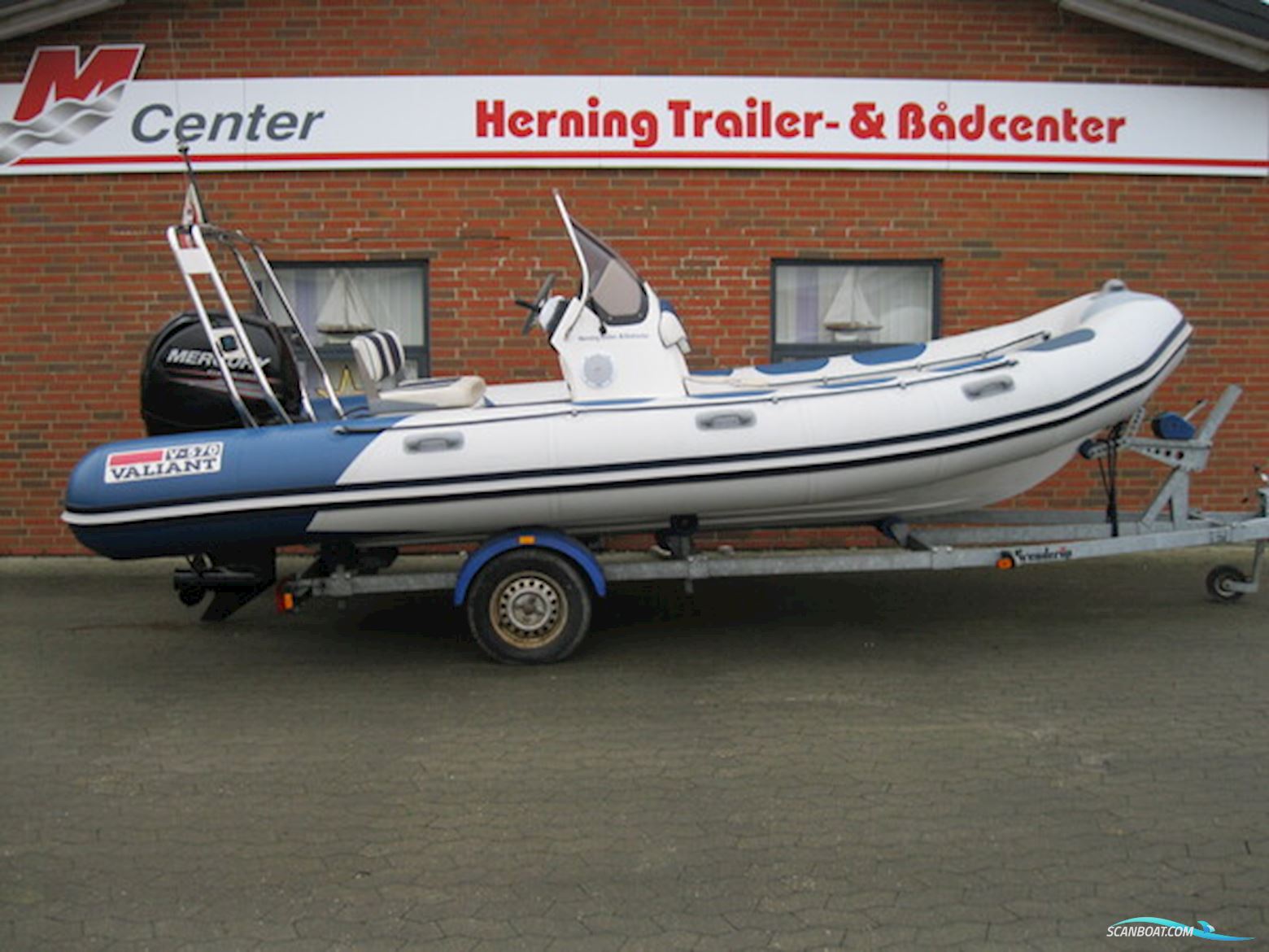 Valiant V-570 Rib m/Mercury F150 hk Efi 4-Takt og Brenderup Trailer Motorbåd 2008, med Mercury motor, Danmark