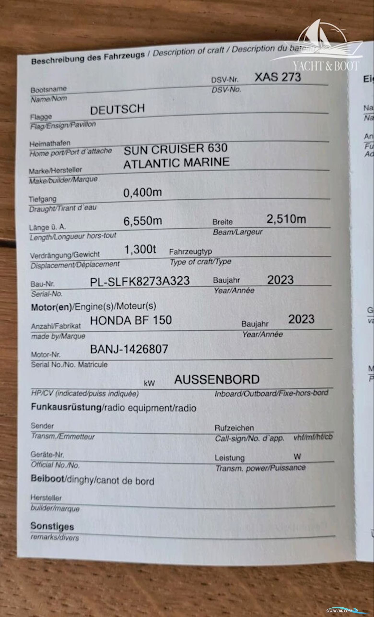 Atlantic Marine Sun Cruiser 630