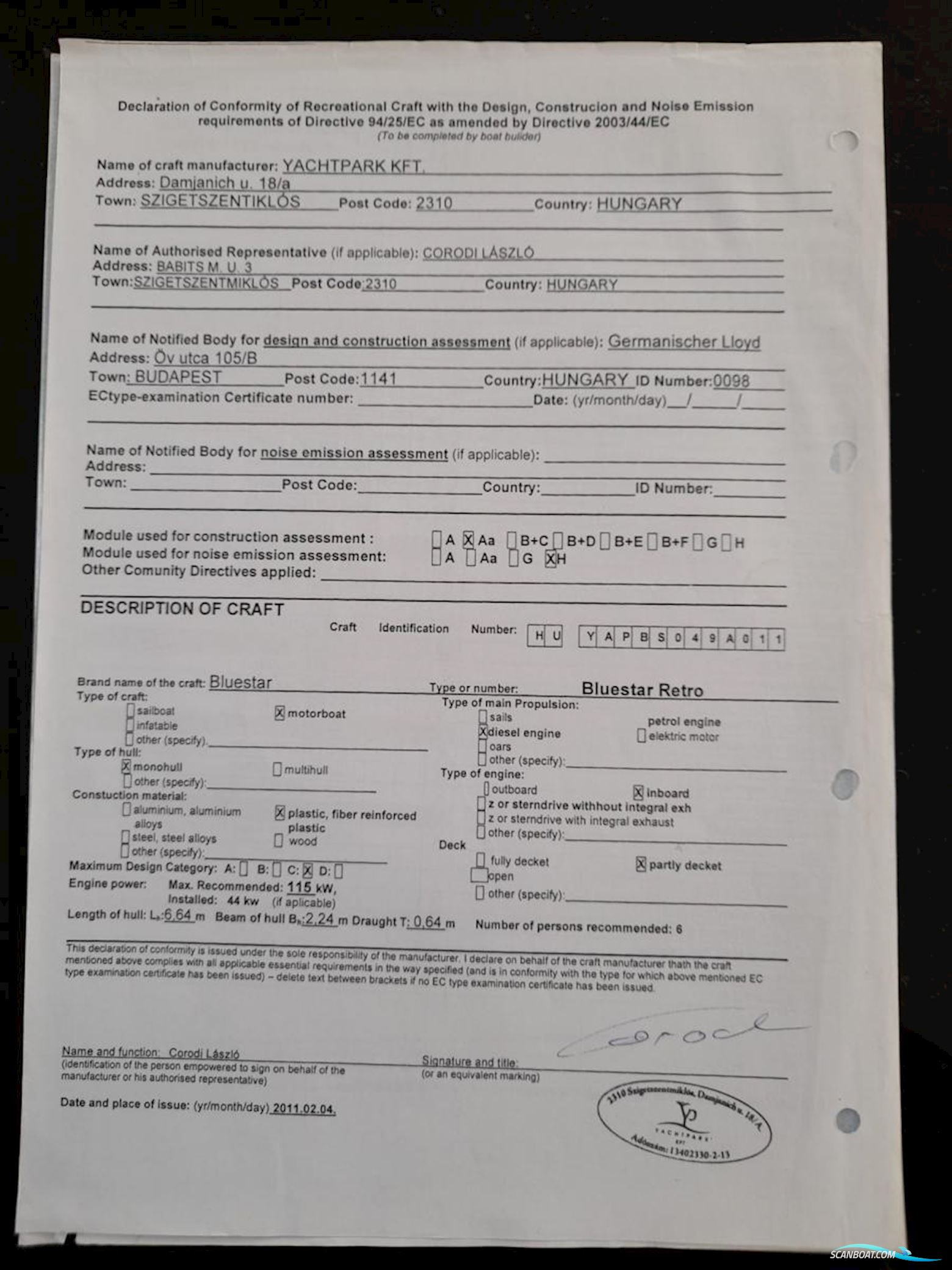 Blue Star Retro Cabin 22 Fisherboat