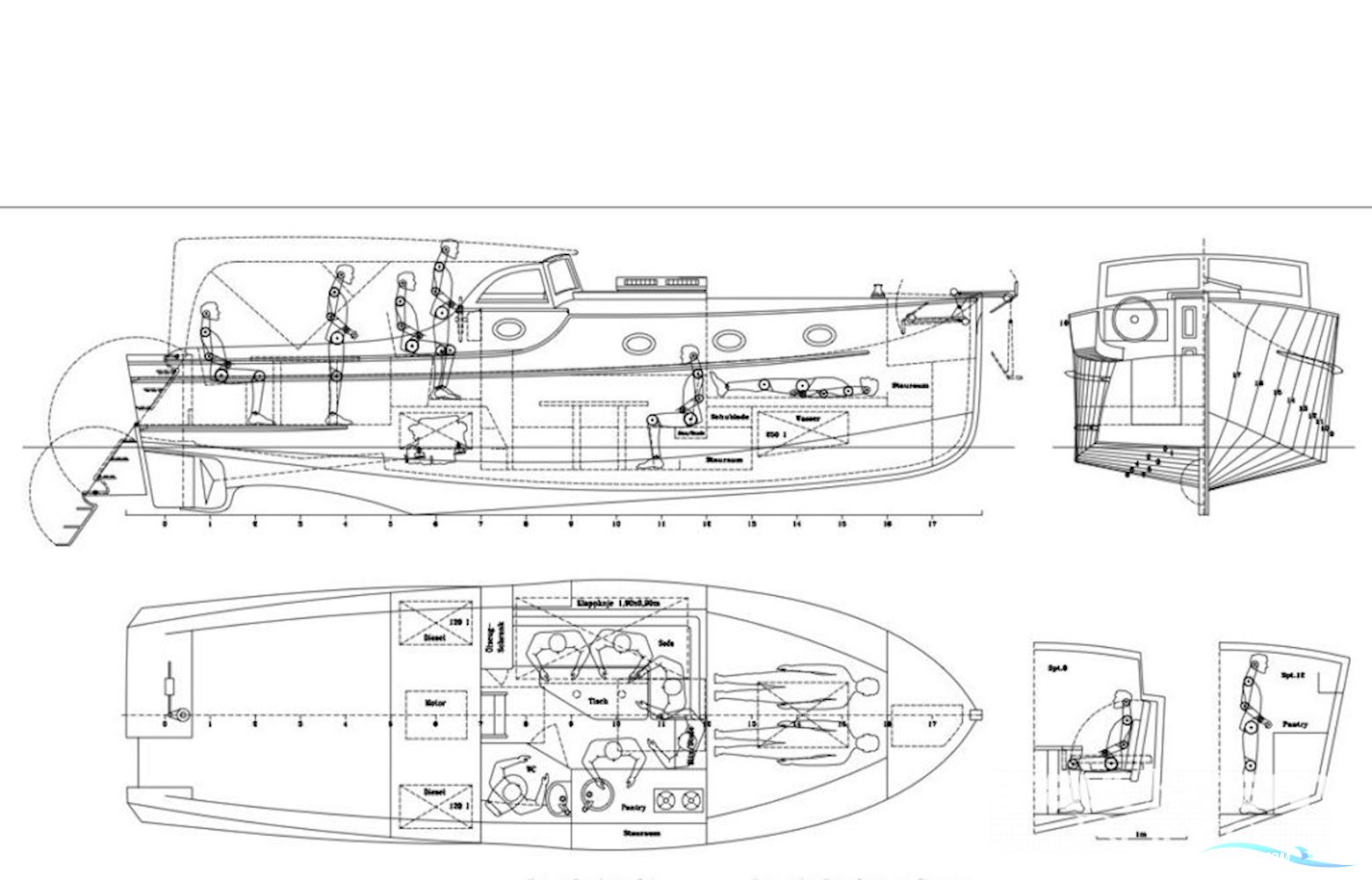 Bootsbau USE Backdecker Motorbåt 2022, med Vetus motor, Tyskland