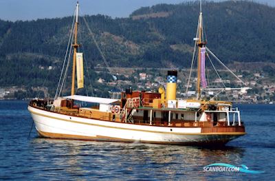 Commercial Steamship Motorbåt 1966, med Triple Expansion Steam Engine motor, Spanien