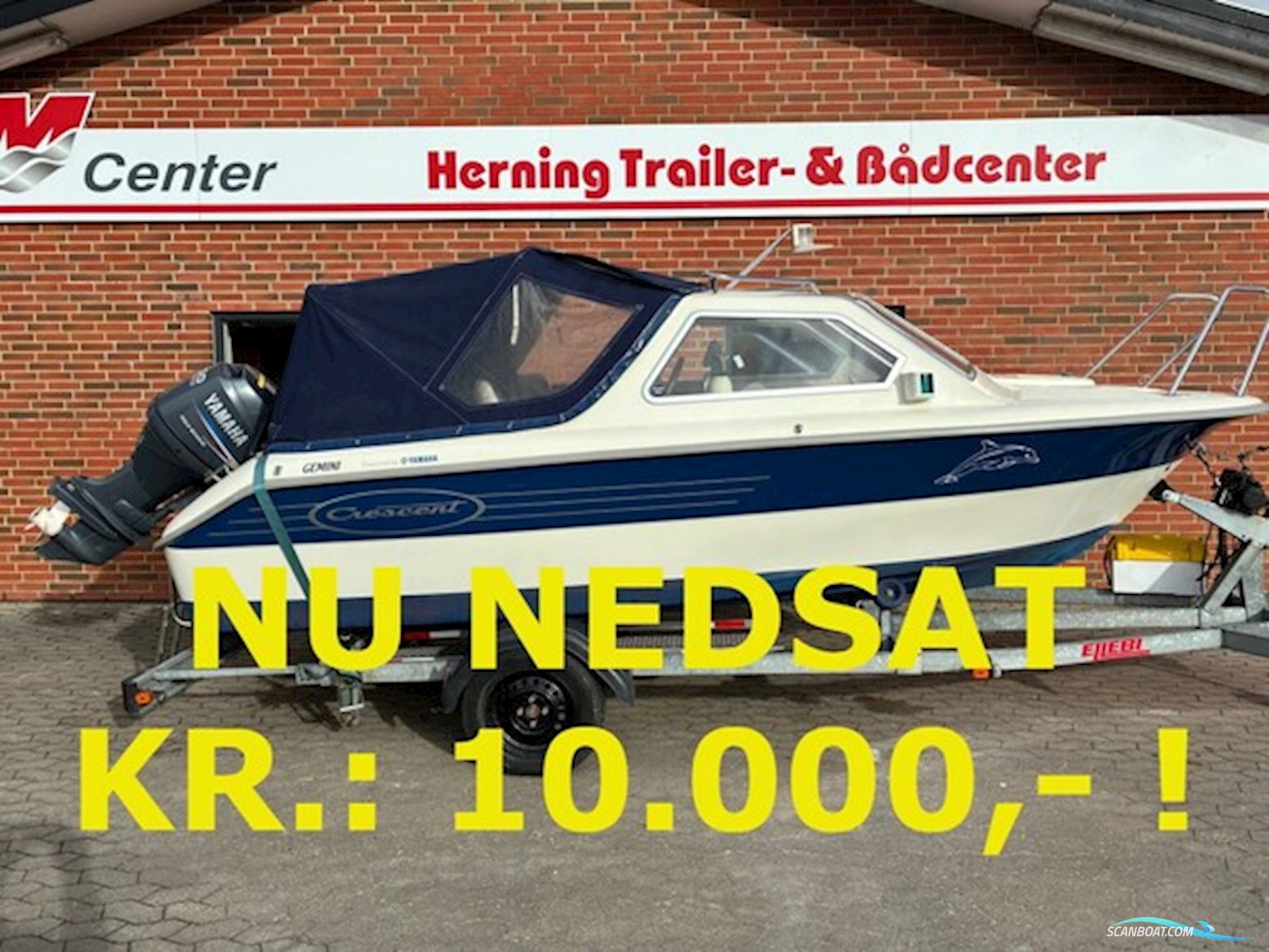 Crescent Gemini m/Yamaha F50 hk og Brenderup Trailer - NU Nedsat KR: 10.000,- ! Motorbåt 2004, med Yamaha motor, Danmark