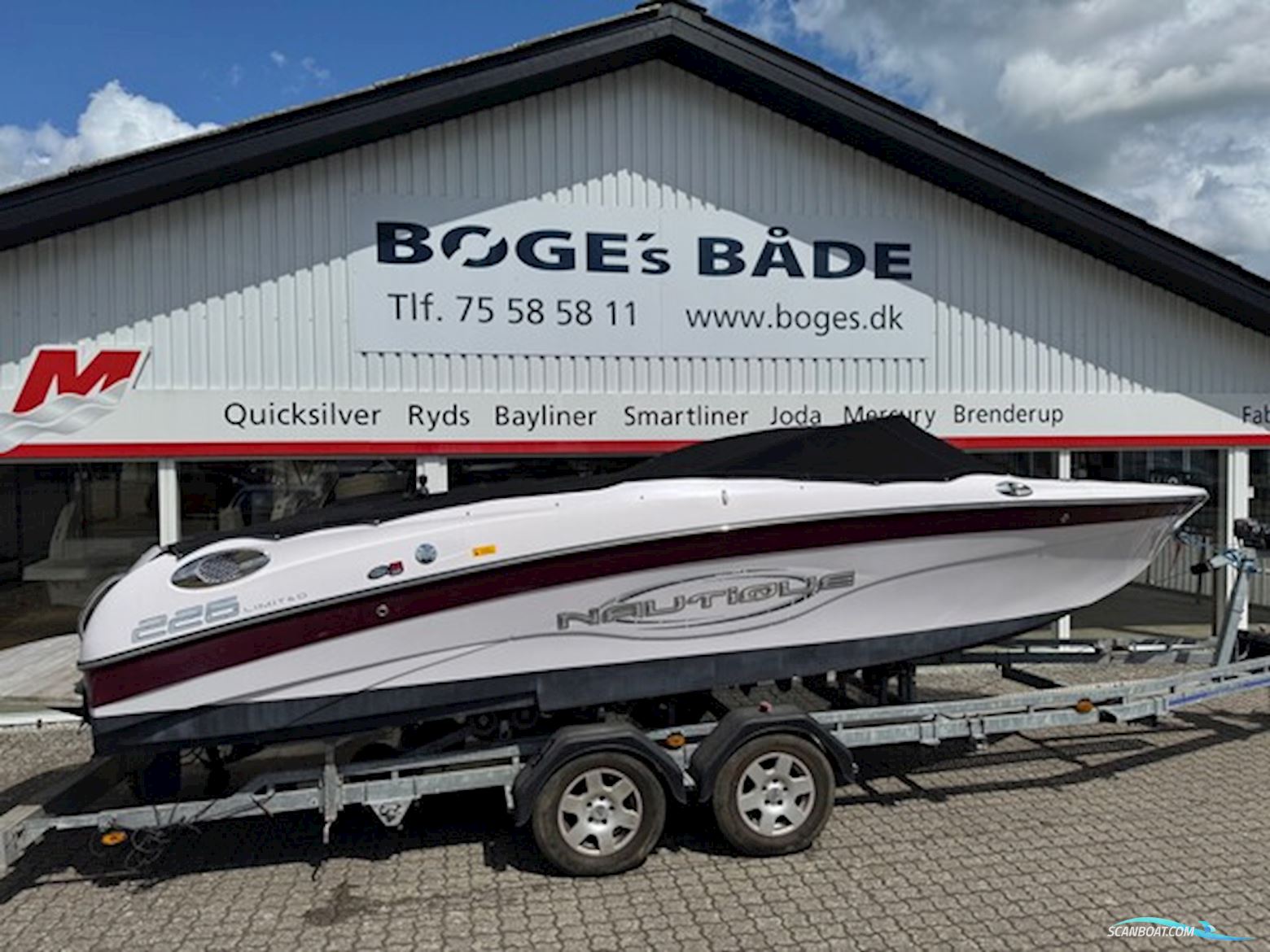 Nautique 226 Limited med 375 hk ZR6 8,1L V8 i/o og 3000 kg Humbauer bådtrailer - Engros til CVR nummer - SOLGT Motorbåt 2004, med Andet motor, Danmark