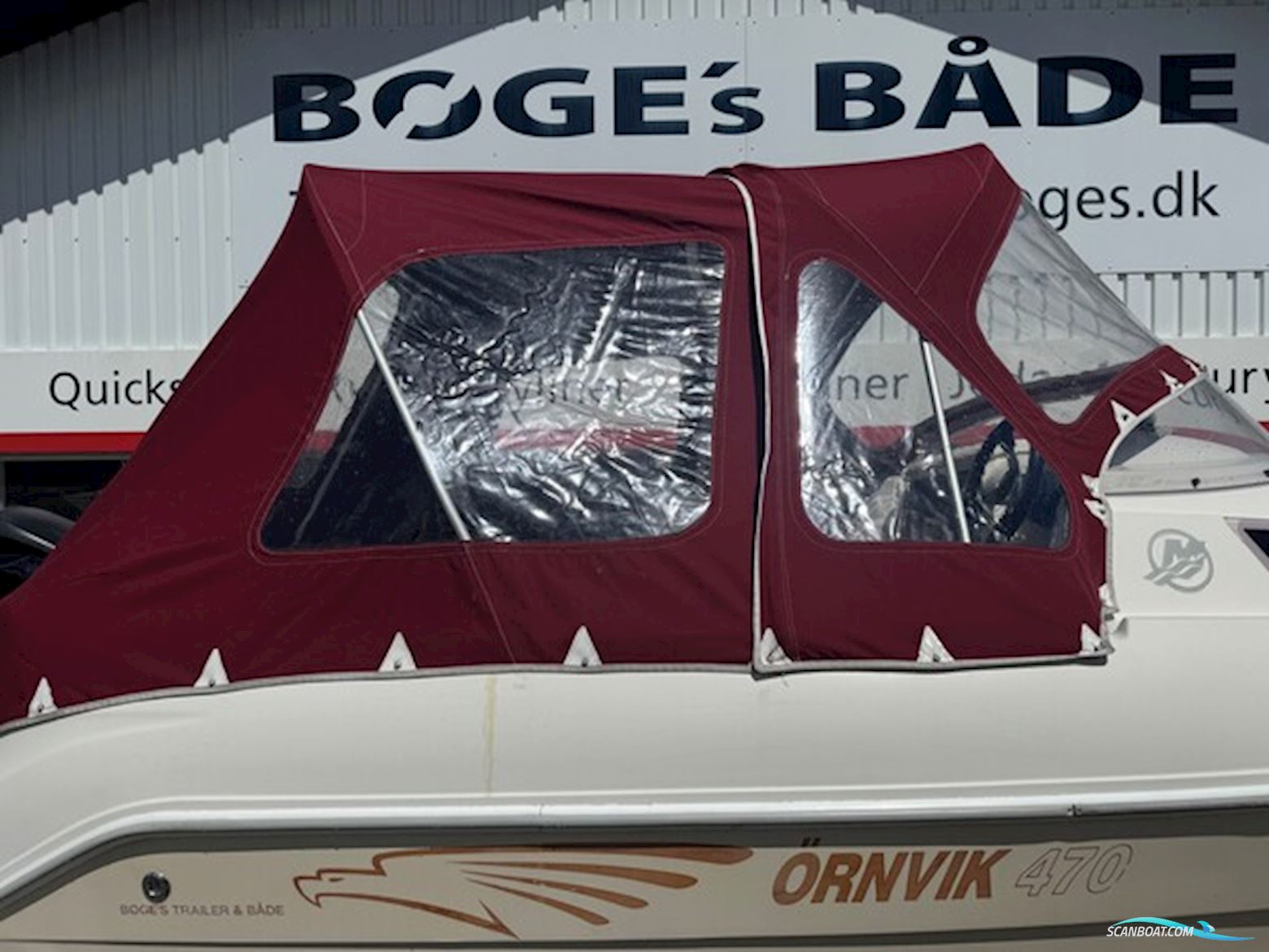 Ørnvik 470 Cruiser med 50 hk Mercury-EFI og 1000 kg Brenderup bådtrailer med el-spil