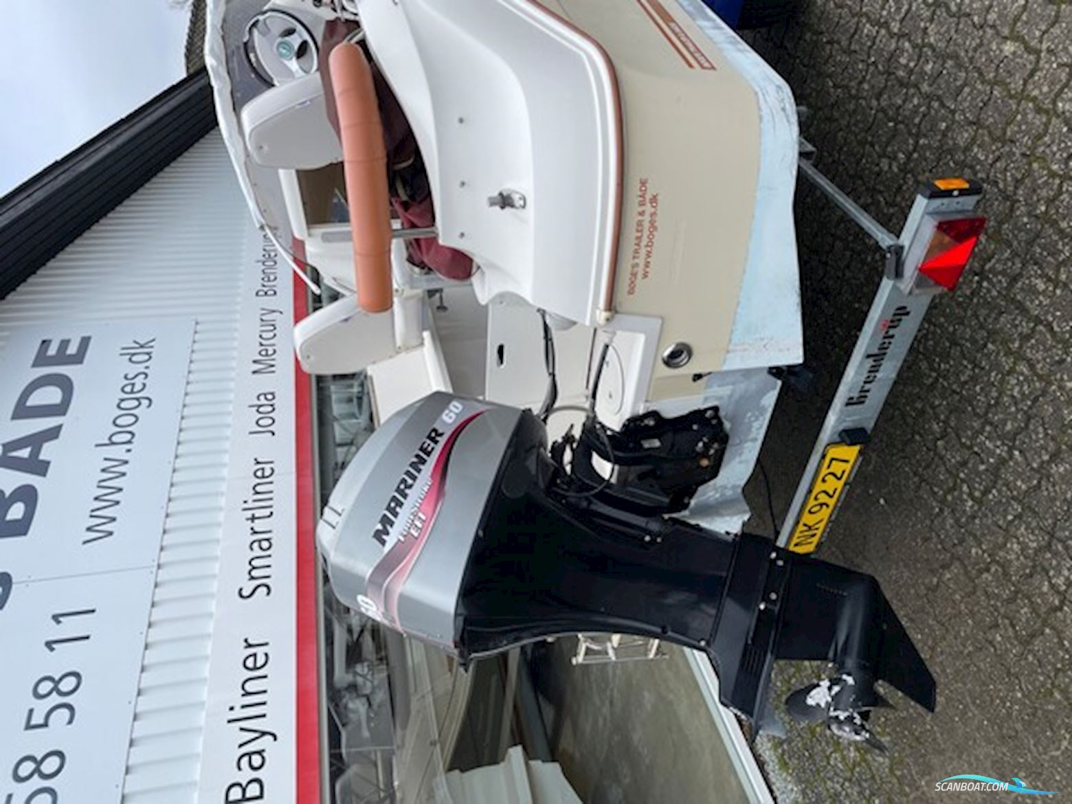 Ørnvik 470 Cruiser med 60 hk Mariner-EFI 4 takt og 1000 kg Brenderup bådtrailer - SOLGT