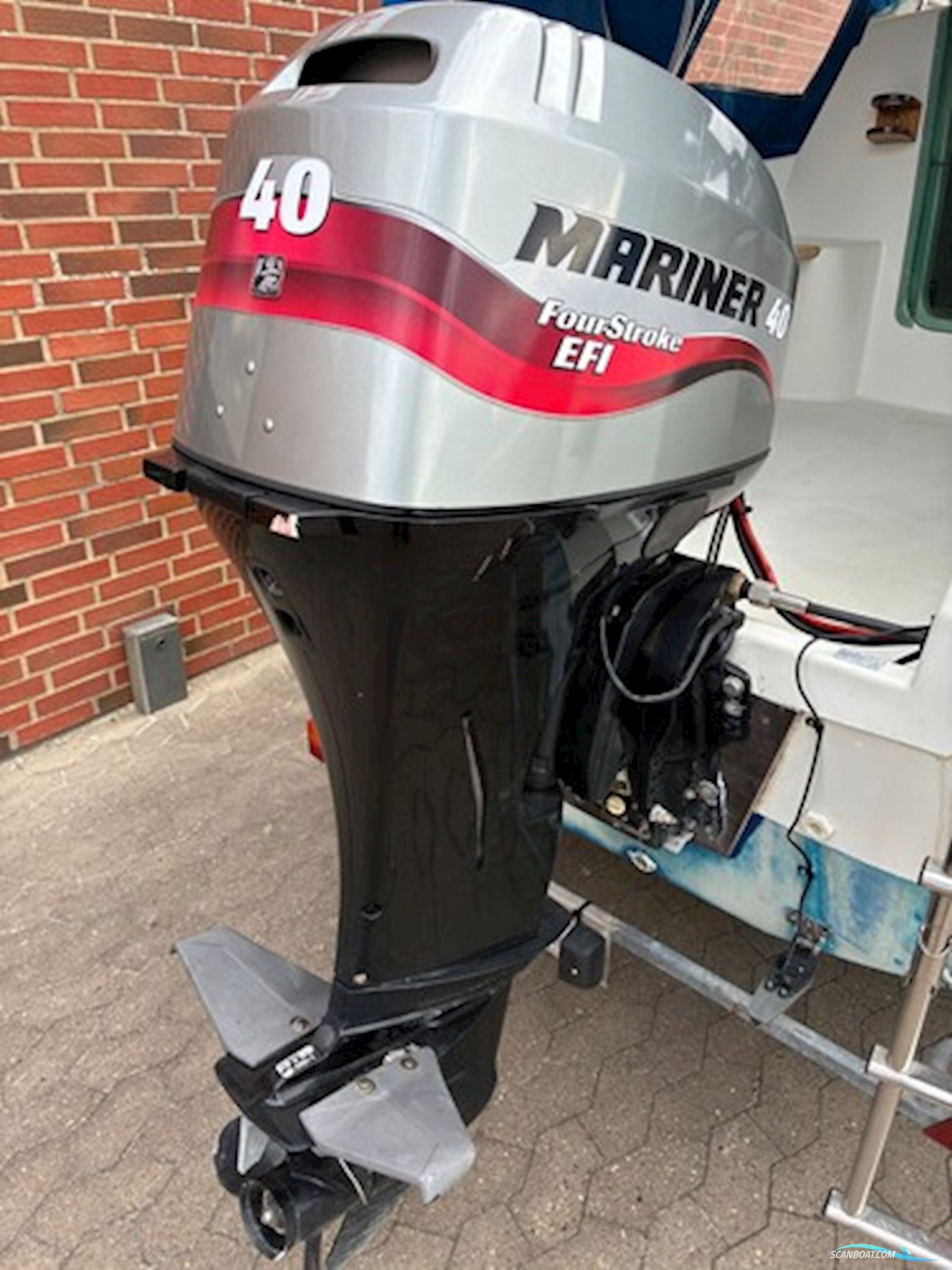 Ørnvik Fisher 435 Cabin m/Mariner F40 hk Efi 4-Takt og Brenderup Trailer - Solgt !