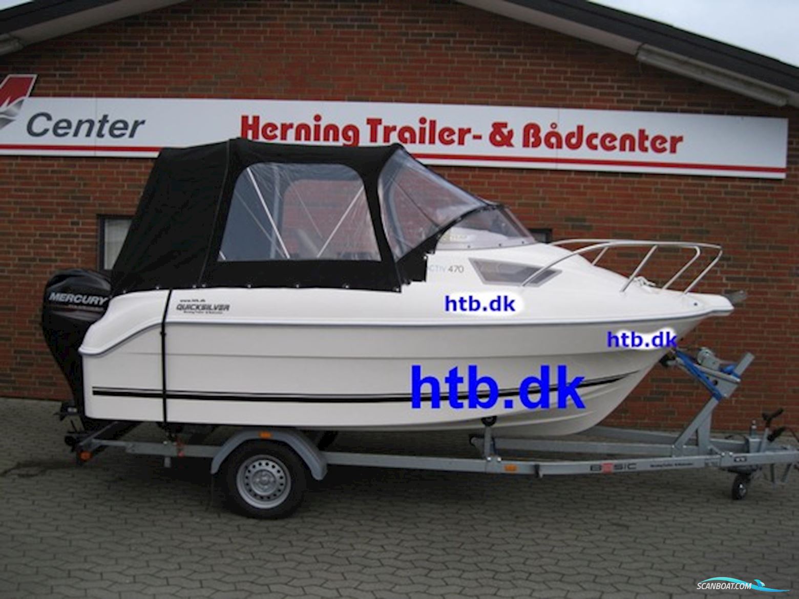 Quicksilver 470 Cruiser m/Mercury F50 hk Efi 4-Takt og Brenderup Bådtrailer Motorbåt 2011, med Mercury motor, Danmark