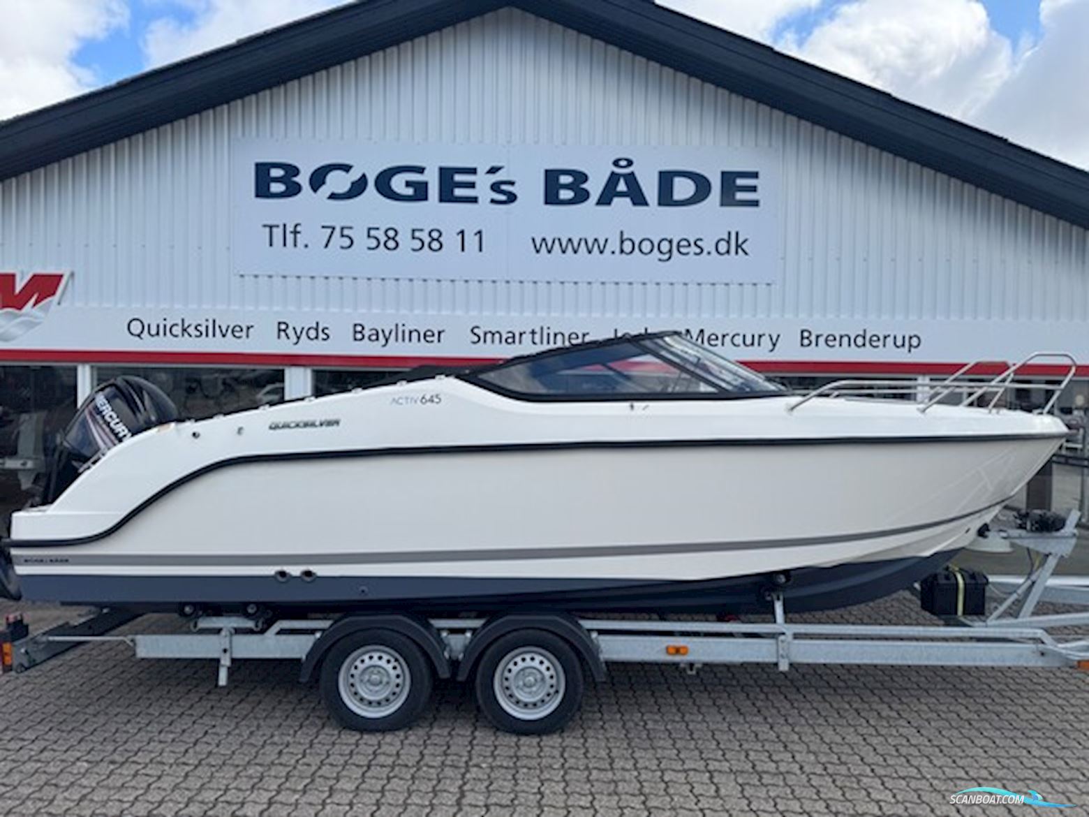 Quicksilver Activ 645 Cruiser med F115 hk Mercury-EFI 4 takt 2,1L XL og Variant Ocean 2000 bådtrailer med el-spil