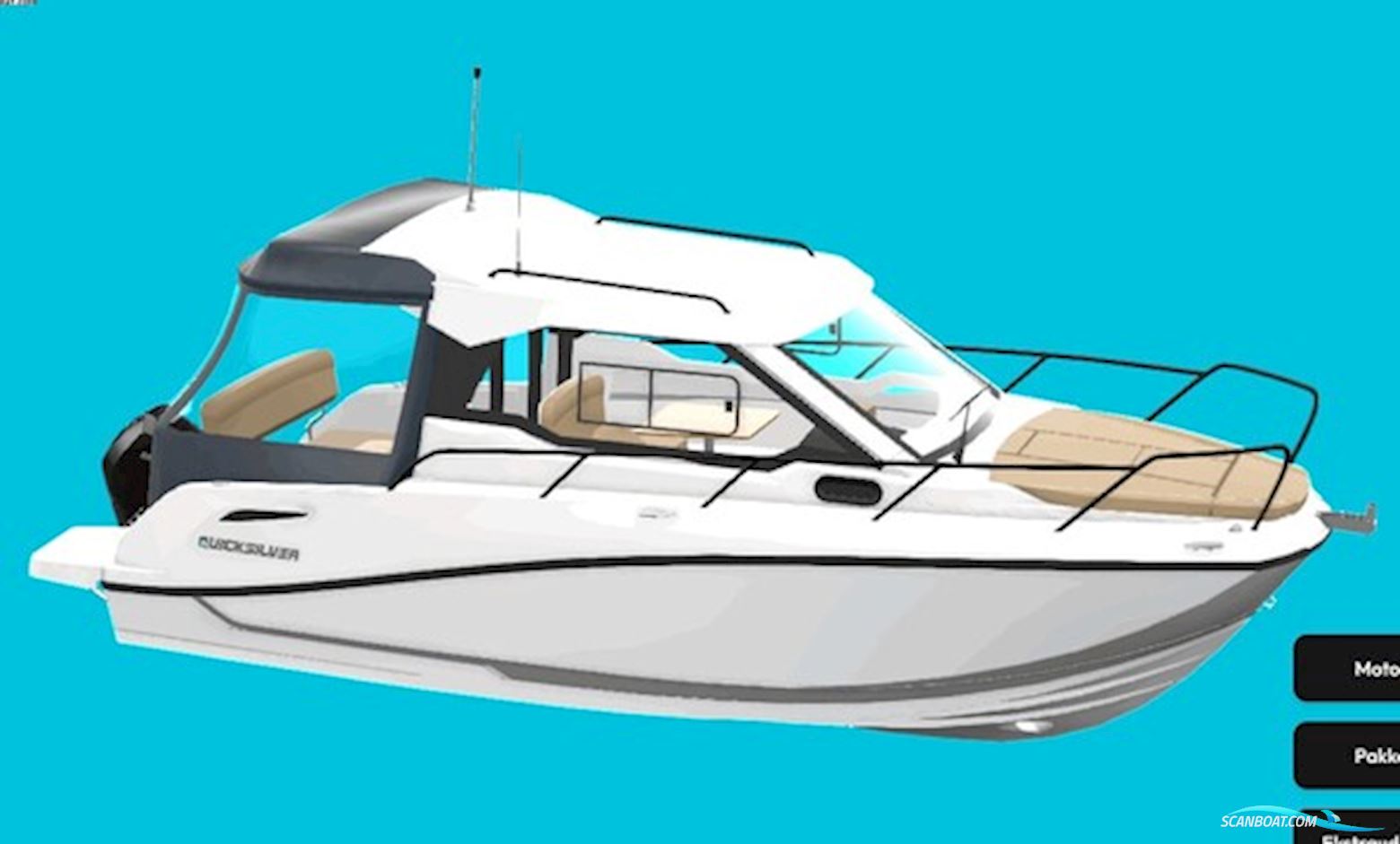 Quicksilver Activ 705 Weekend m/Mercury F150 hk Racing XL DS V6, hvid