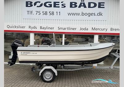 Ryds 438 BF Big Fish med F20 Mercury ELPT 4 takt og 500 kg Brenderup bådtrailer Motorbåt 2017, med Mercury motor, Danmark