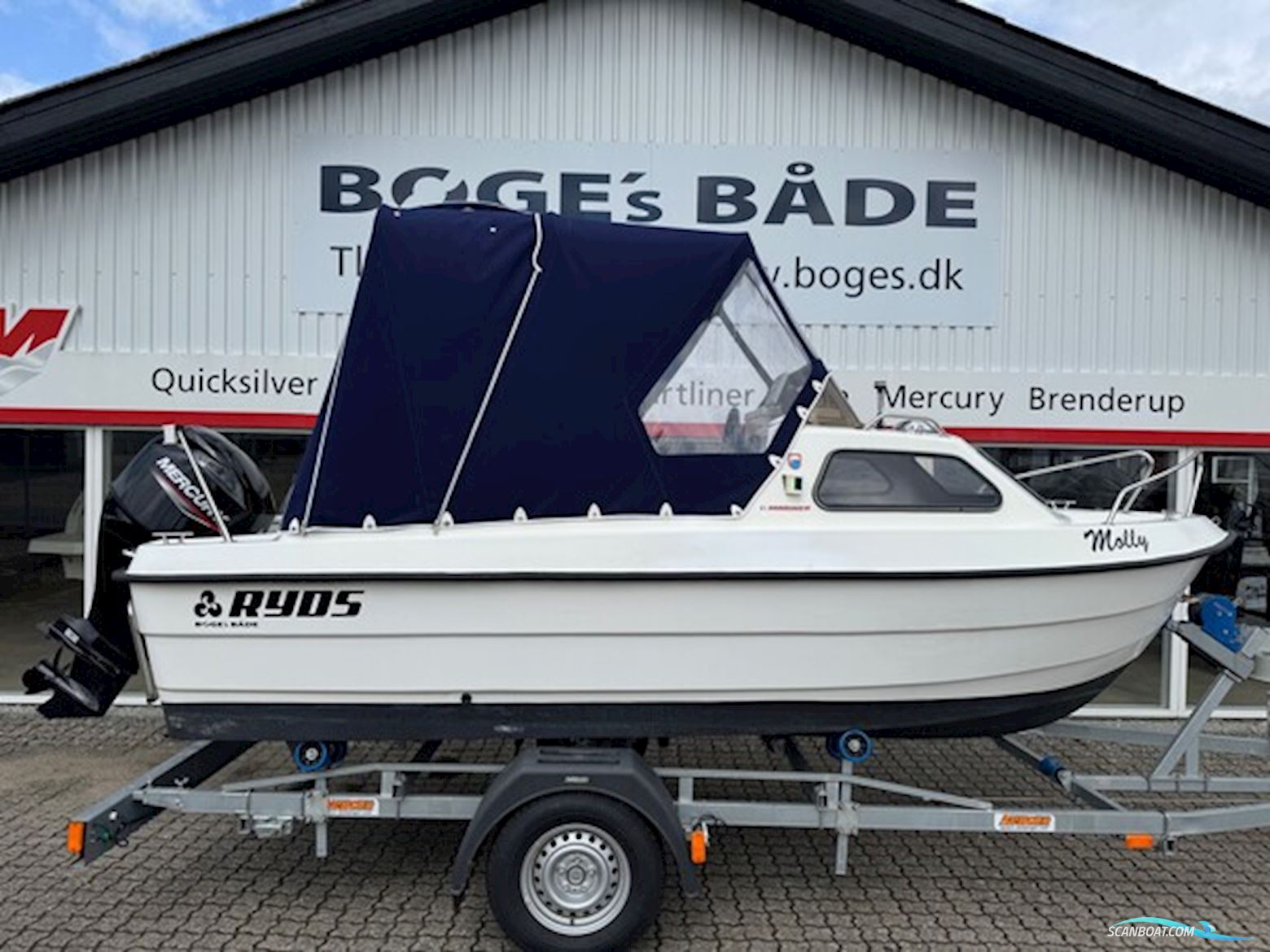 Ryds 485 FC Med 50 hk Mercury-Efi 4 Takt og 1300 kg Neptun Bådtrailer - Anvisningssalg Motorbåt 2025, med Mercury motor, Danmark