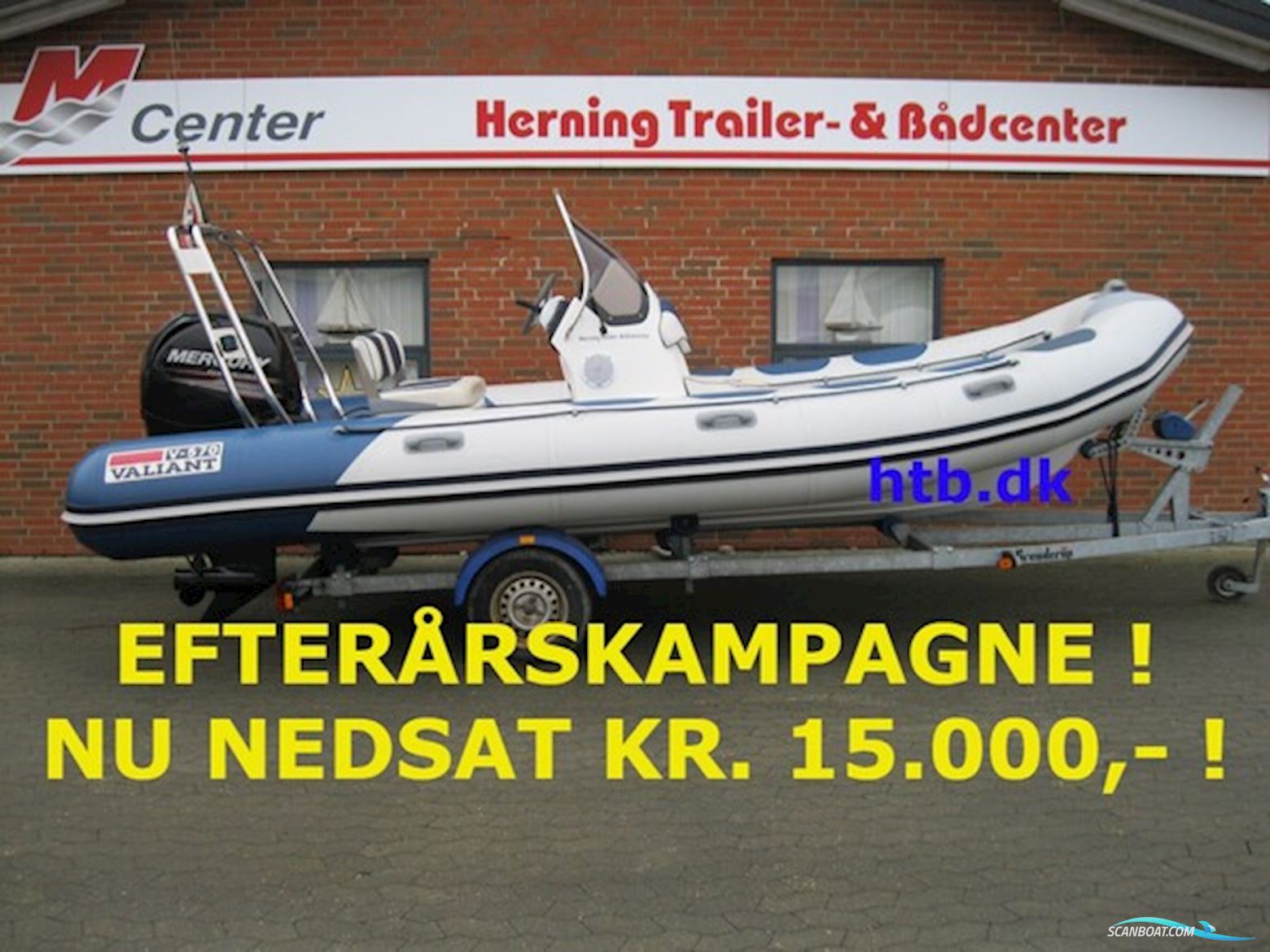 Valiant V-570 rib m/Mercury F150 hk EFI 4-takt og Brenderup trailer - NU NEDSAT KR. 15.000,- ! Motorbåt 2008, med Mercury motor, Danmark