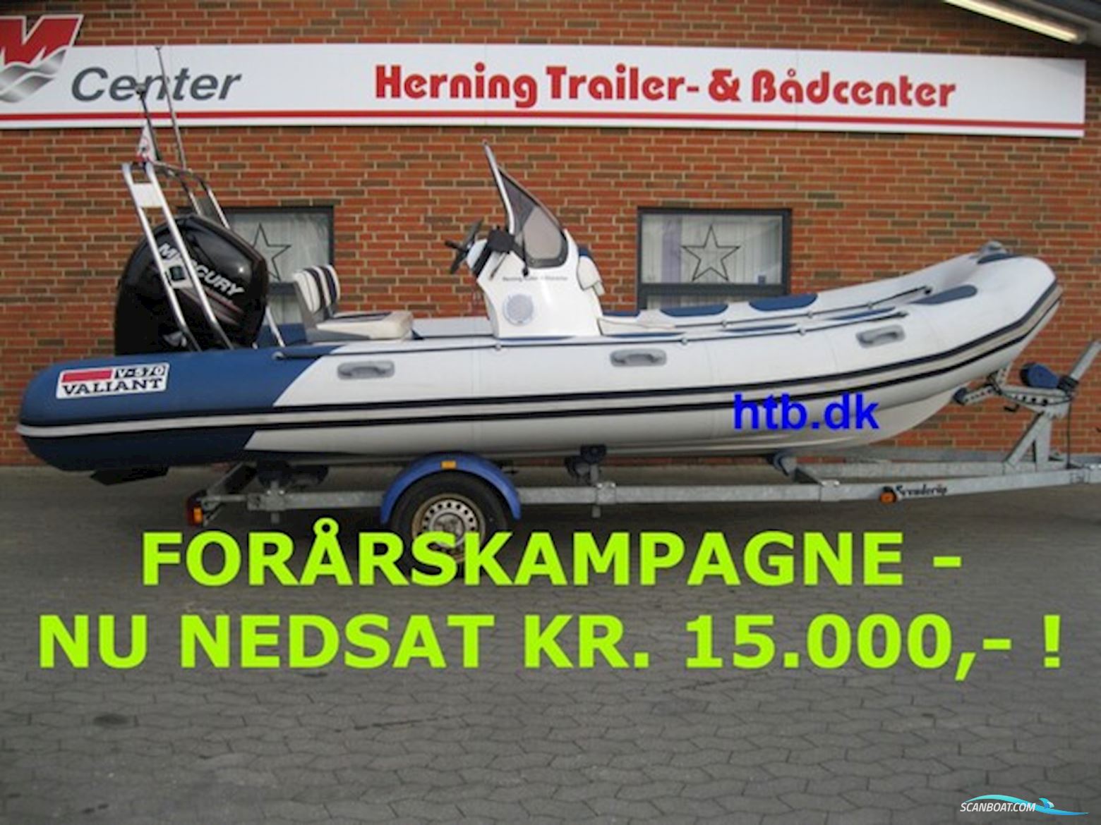 Valiant V-570 Rib m/Mercury F150 hk Efi 4-Takt og Brenderup Trailer - NU Nedsat KR. 15.000,- ! Motorbåt 2008, med Mercury motor, Danmark