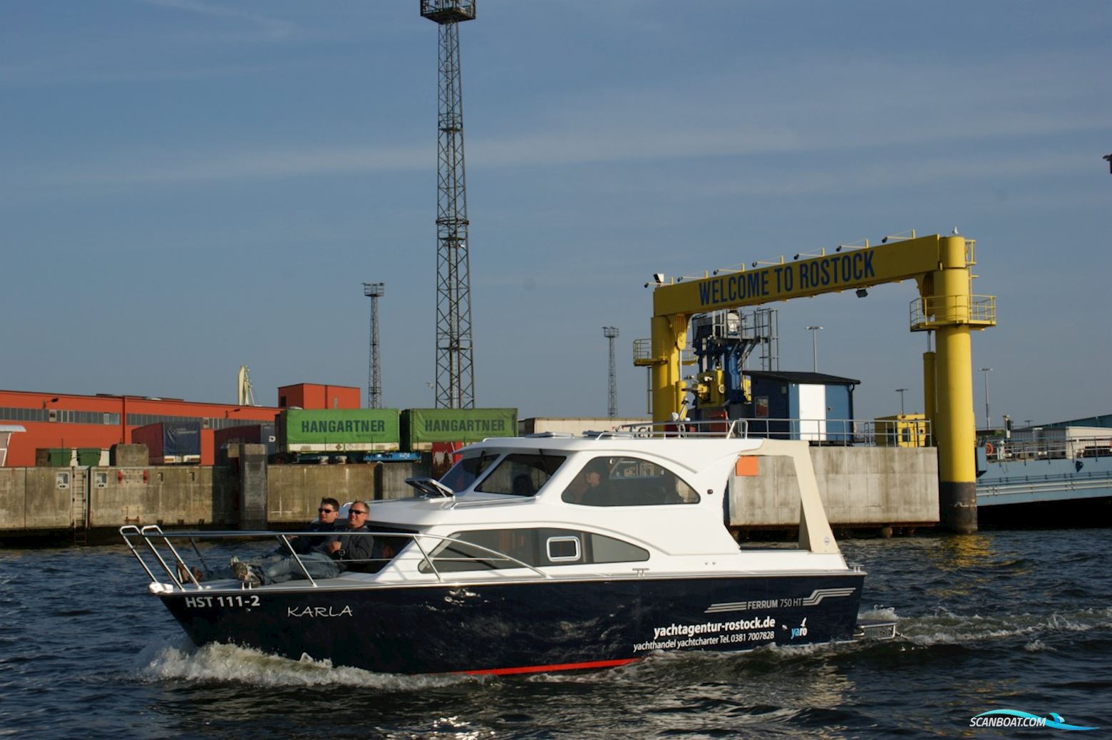 Yachtagentur Rostock Ferrum 750 HT Motorbåt 2010, med Yamaha 60 PS motor, Tyskland